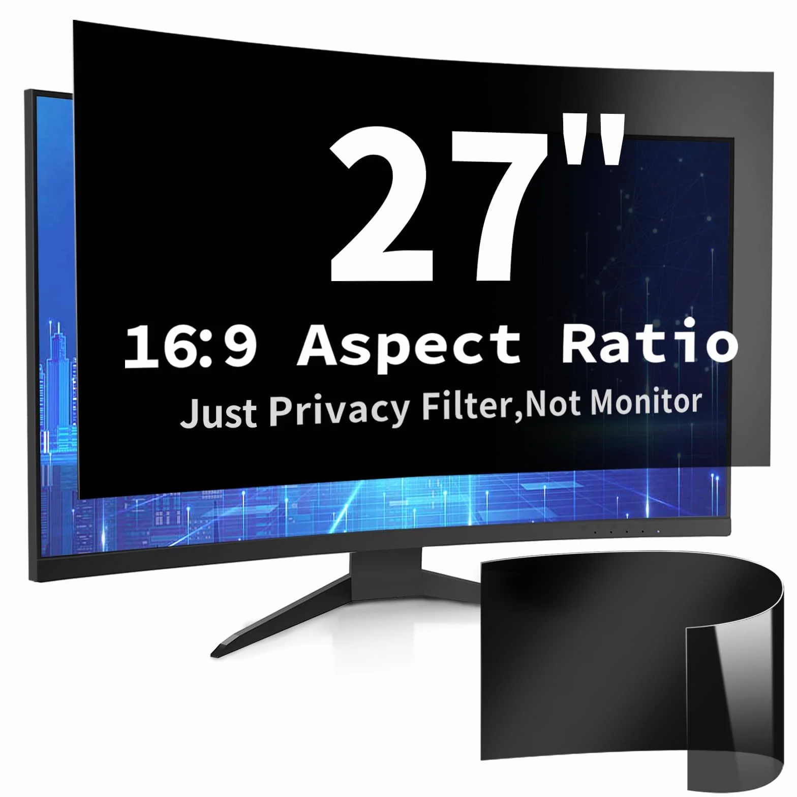 Protezione Schermo per Computer Desktop da 27 Pollici con Rapporto di Aspetto 16:9, Anti Luce Blu e antiriflesso, Filtro per la Privacy a Rapida Installazione, Pellicola di Protezione per PC