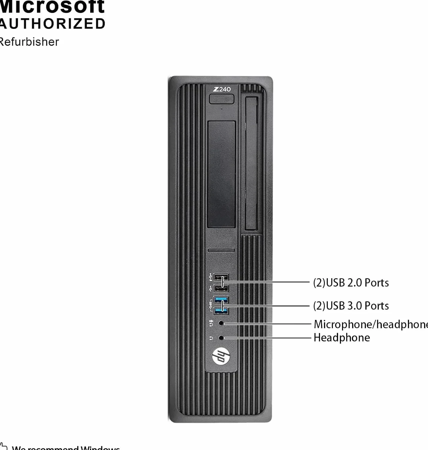 HP Z240 SFF Workstation Desktop PC Intel Xeon E3-1230 v5 8 GB RAM 256 GB SSD WiFi Bluetooth Windows 11 Pro (ricondizionato)