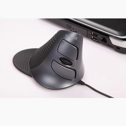 Nuovo design Delux M618 Vertical Wired mouse – nero e grigio