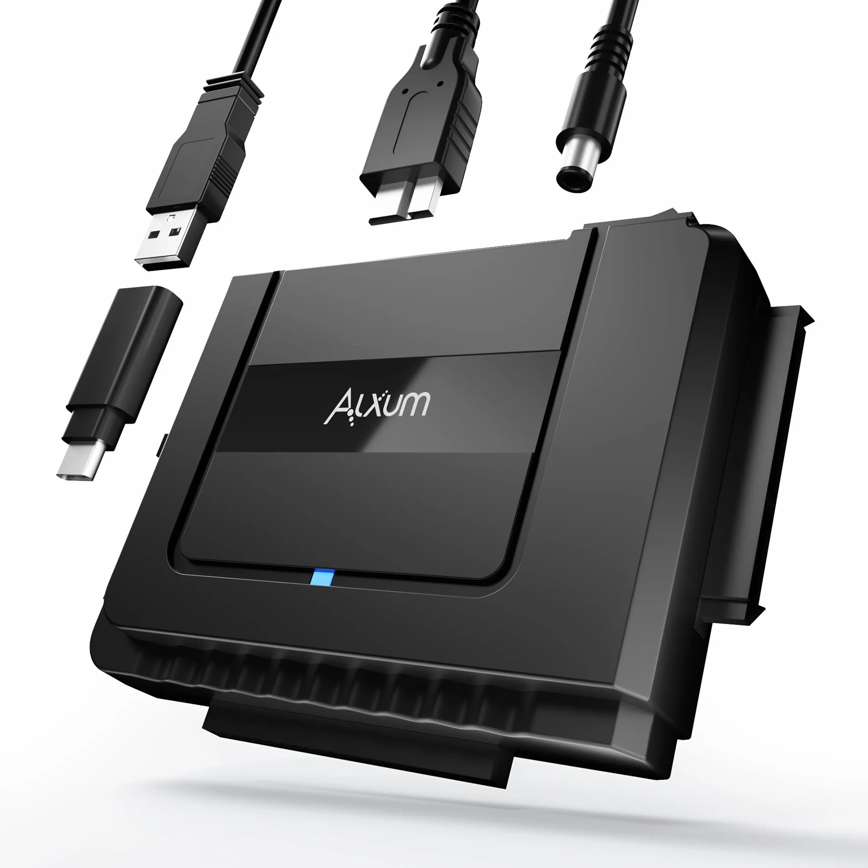 Alxum Adattatore da IDE a SATA per HDD 2,5/3,5 pollici e SSD SATA III con USB-C e Alimentatore 12V/2A