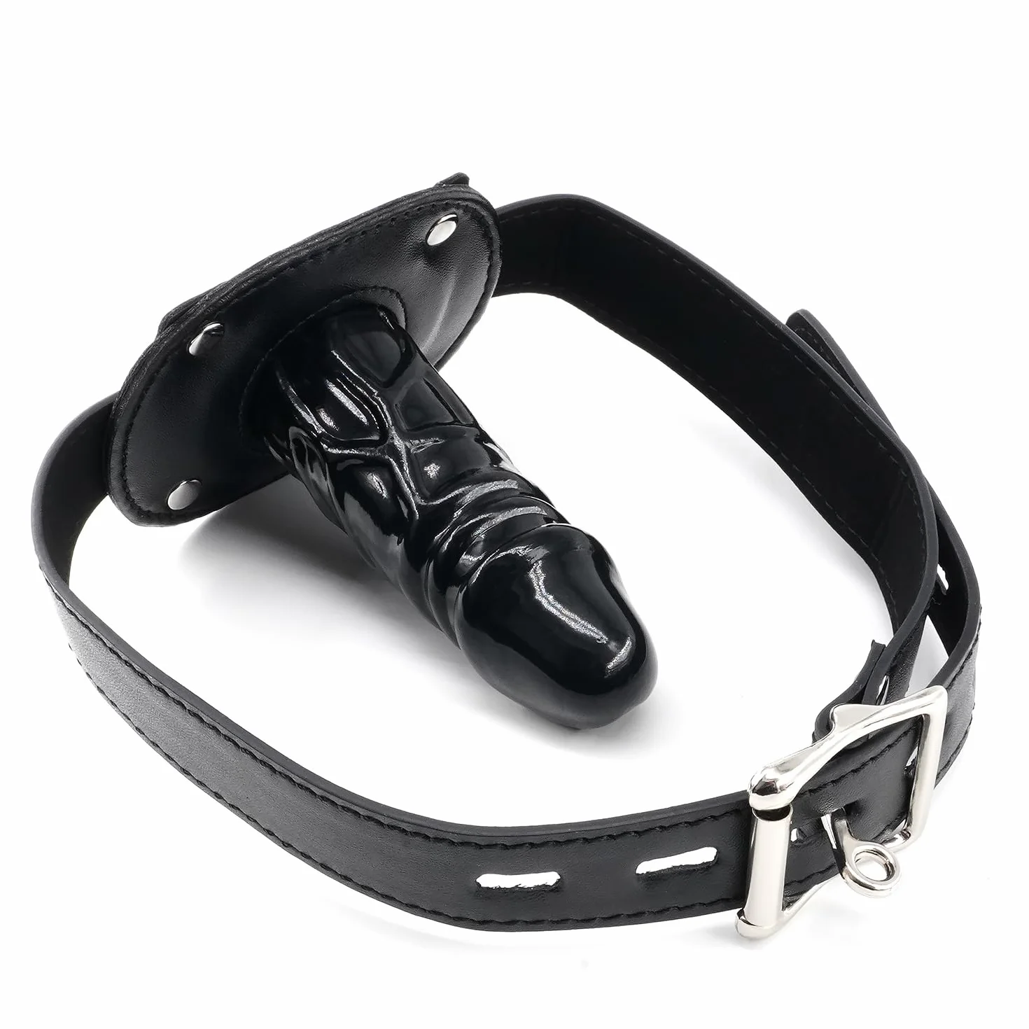 Bavaglio Dildo in Silicone per Giochi Erotici Bondage a Bocca Aperta (Nero)