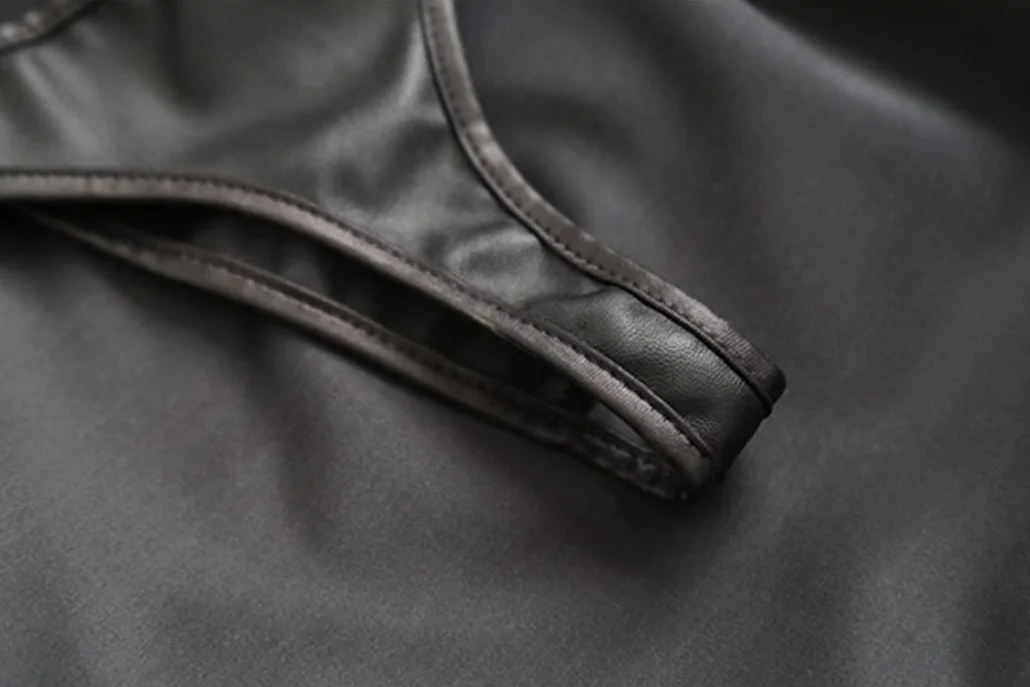 Pantaloni Regolabili in Pelle Verniciata Gonne Vestiti da Clubing per Donne L