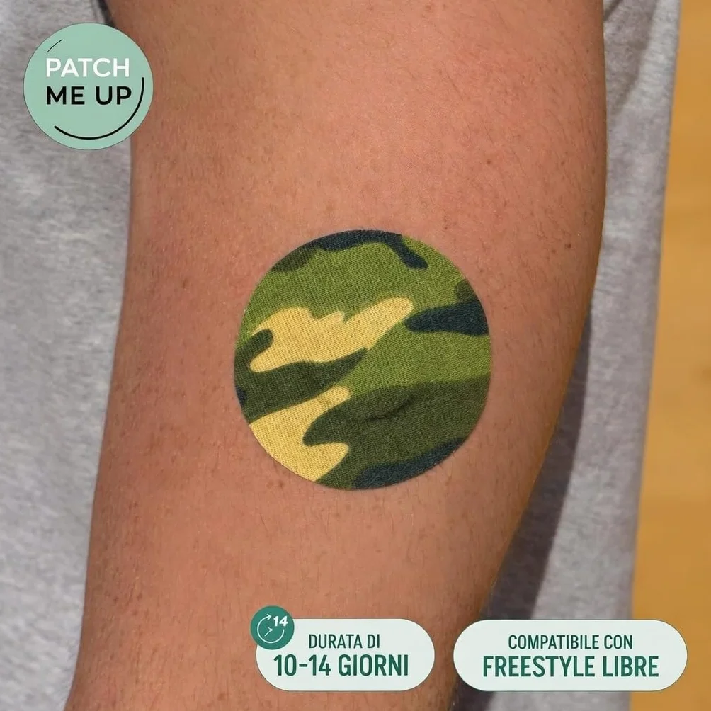 Cerotti per FreeStyle Libre 2 & 3 – Cerotti Sensore Impermeabili Ipoallergenici Traspiranti, Tenuta 14 Giorni, Diabete CGM Overpatch Mimetico
