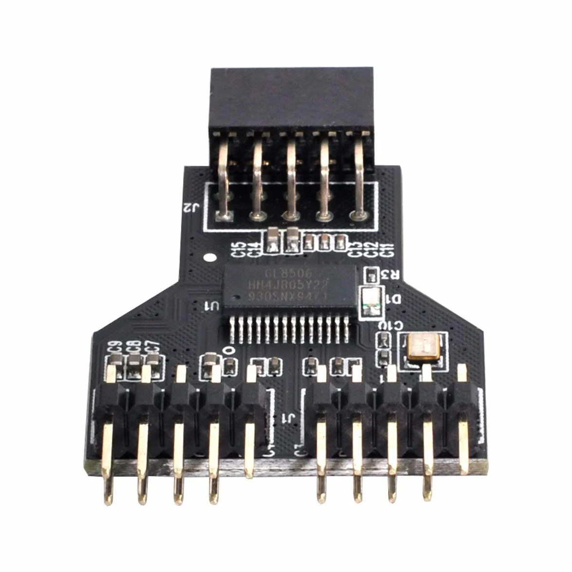 Scheda madre Cablecc 9pin USB 2.0 Header da 1 a 2 Prese femmina HUB Connettore Adattatore Porta Multilier