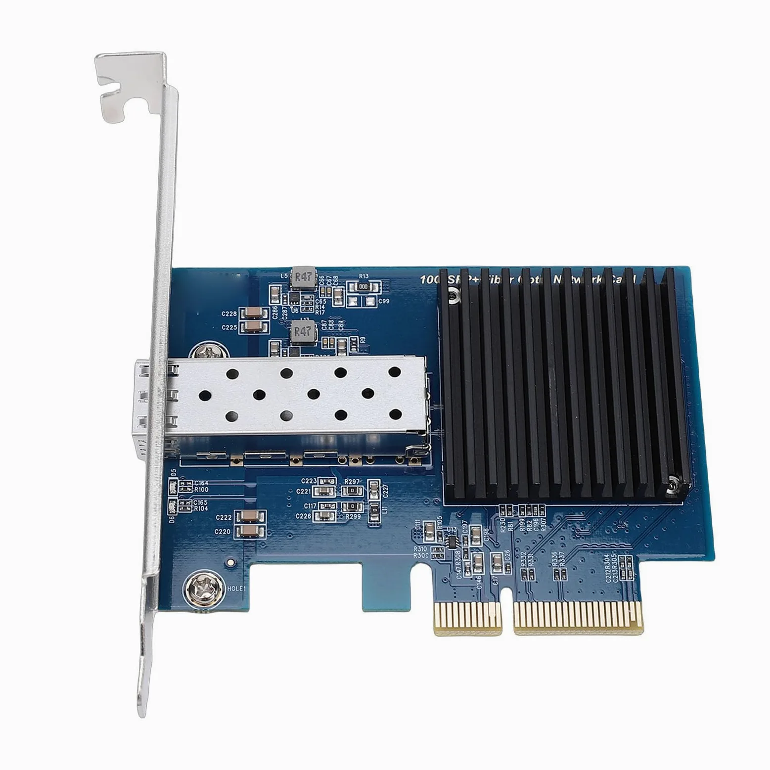 Yctze Scheda di Rete PCIe 10G, Adattatore Ethernet in Fibra PCIe 3.0 X4 a Porta Singola, Scheda di Interfaccia di Rete con Slot SFP Aperto, Ideale per Wins 11 e Supporto di Avvio PXE