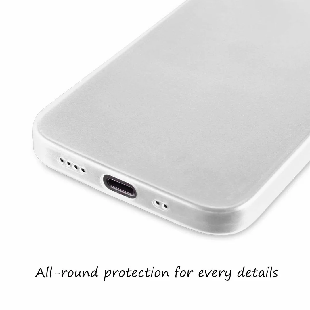 doupi UltraSlim Custodia per iPhone 12 Mini (5,4 Pollici), Satinato fine Piuma Facile Mat Semi Trasparente Cover, Bianco