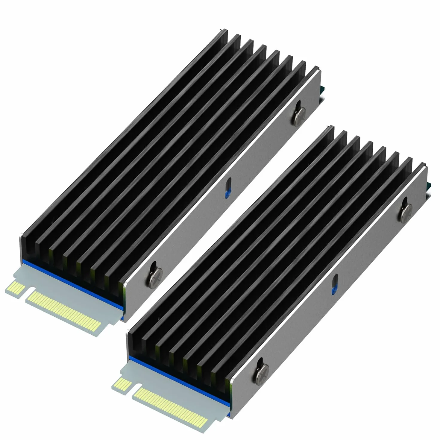 GLOTRENDS M.2 Dissipatore di calore con viti M.2 e cuscinetti termici per SSD M.2 a chip singolo/doppio lato, installazione su PC/PS5/PS5 Slim (2 confezioni)