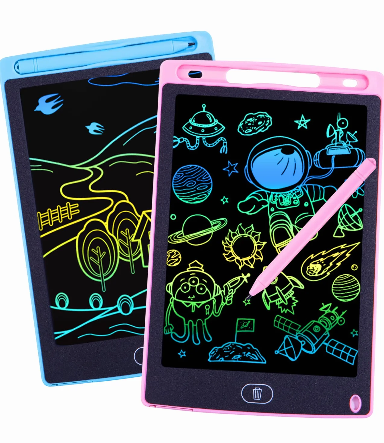 Tavoletta Grafica Bambini LCD 8,5 Pollici Display Colorato Cancellabile con Pulsante Elimina e Blocco