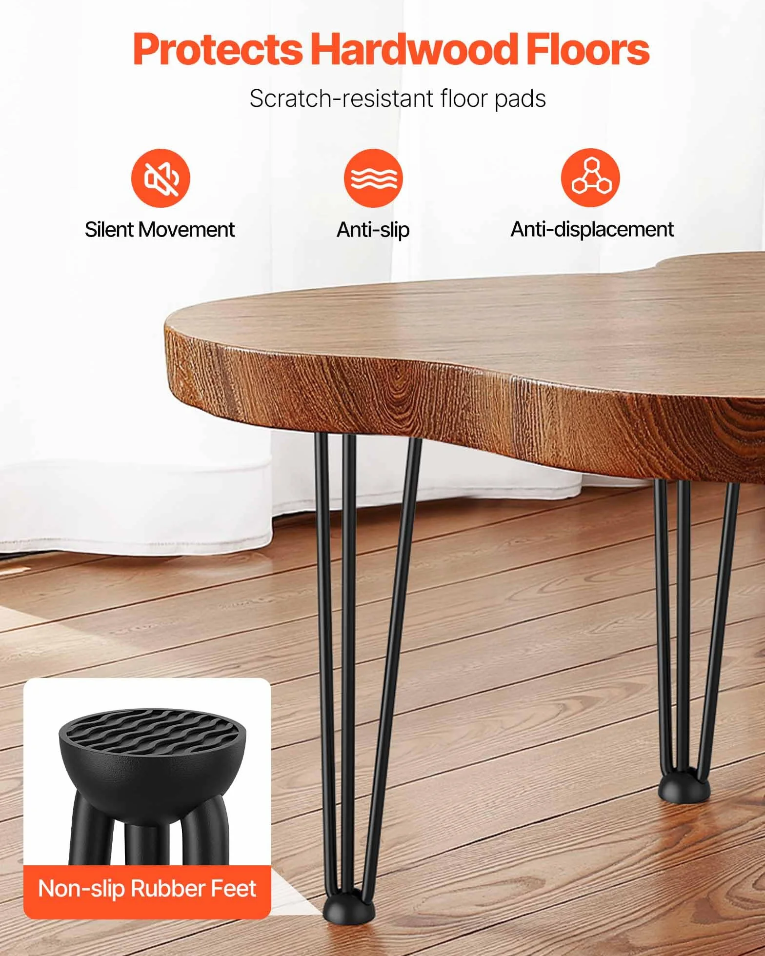 Happybuy 4 Pezzi Gambe da Tavolo in Ferro 20 Pollici per Scrivania Impieghi Gravosi