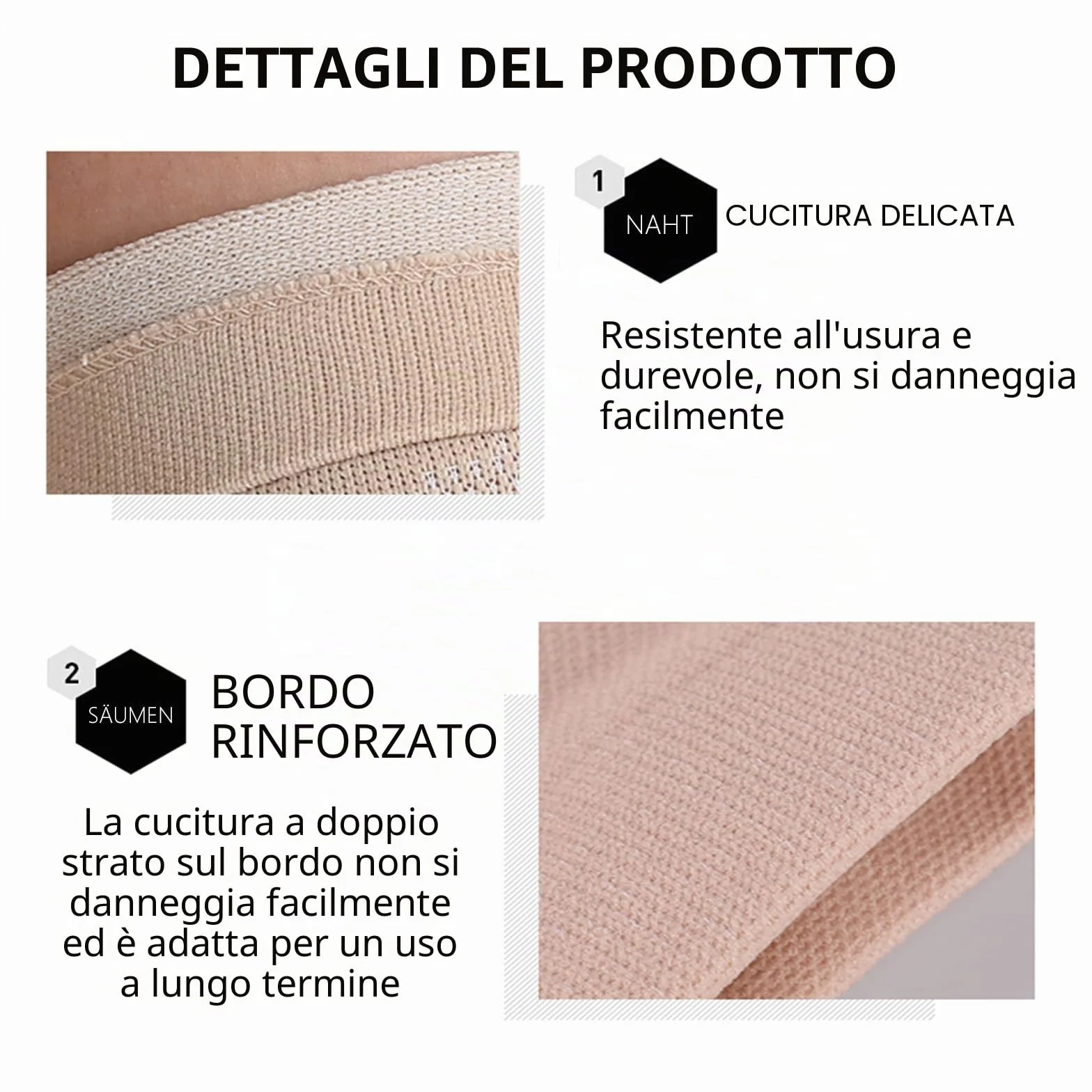 Tutore Ginocchio Elastico Compressione Sportiva per Dolori Articolari, Artrite, ACL, Recupero Lesioni, Corsa 2 Pezzi (M, Beige)