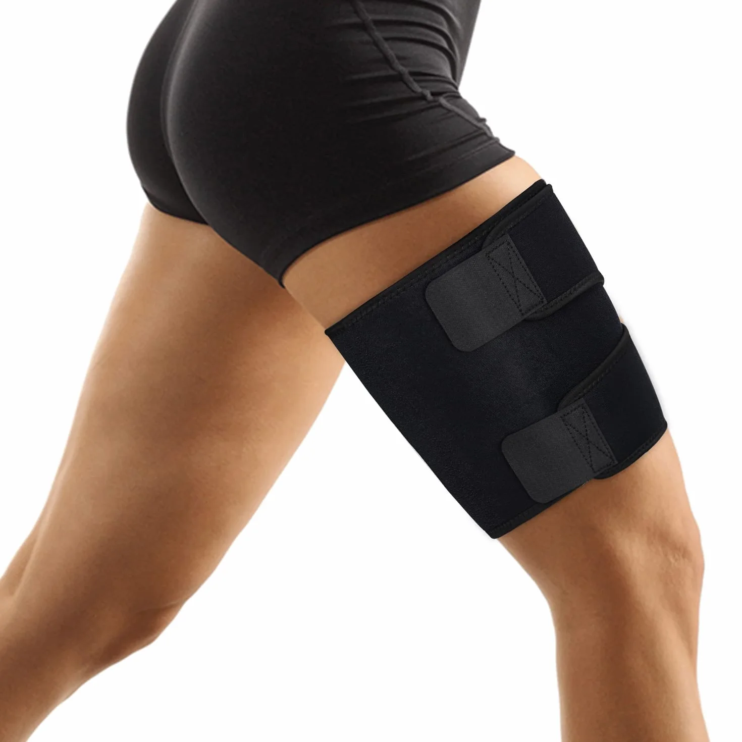 Supregear Manicotto di Compressione Regolabile in Neoprene per Hamstring, Quad e Inguine, Nero, XL