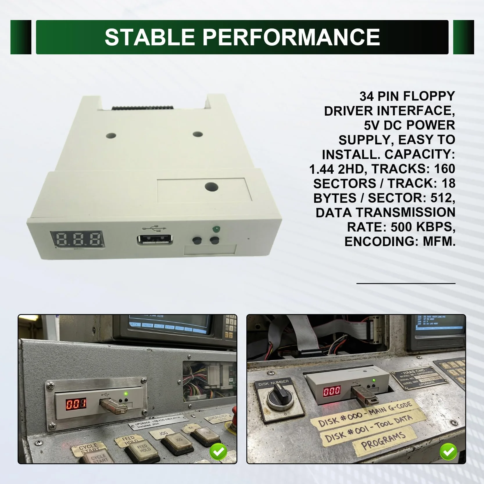 SFR1M44 U100 USB Floppy Drive Emulatore ABS Macchina per Industria