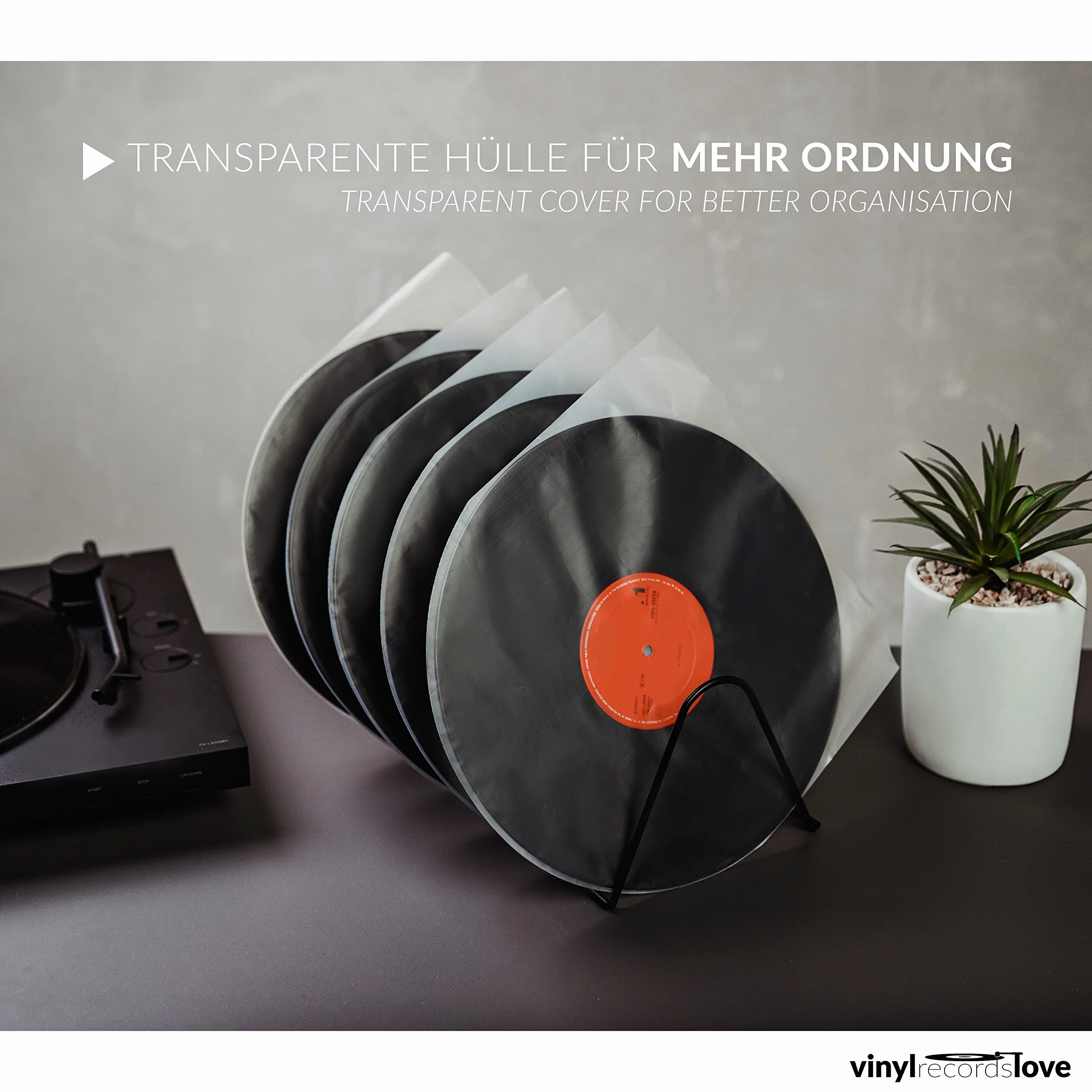 Buste per Vinili 33 giri | 50 pezzi, Molto trasparenti e robuste | Protezione ottimale | antistatiche | Vinyl Sleeves |protettive