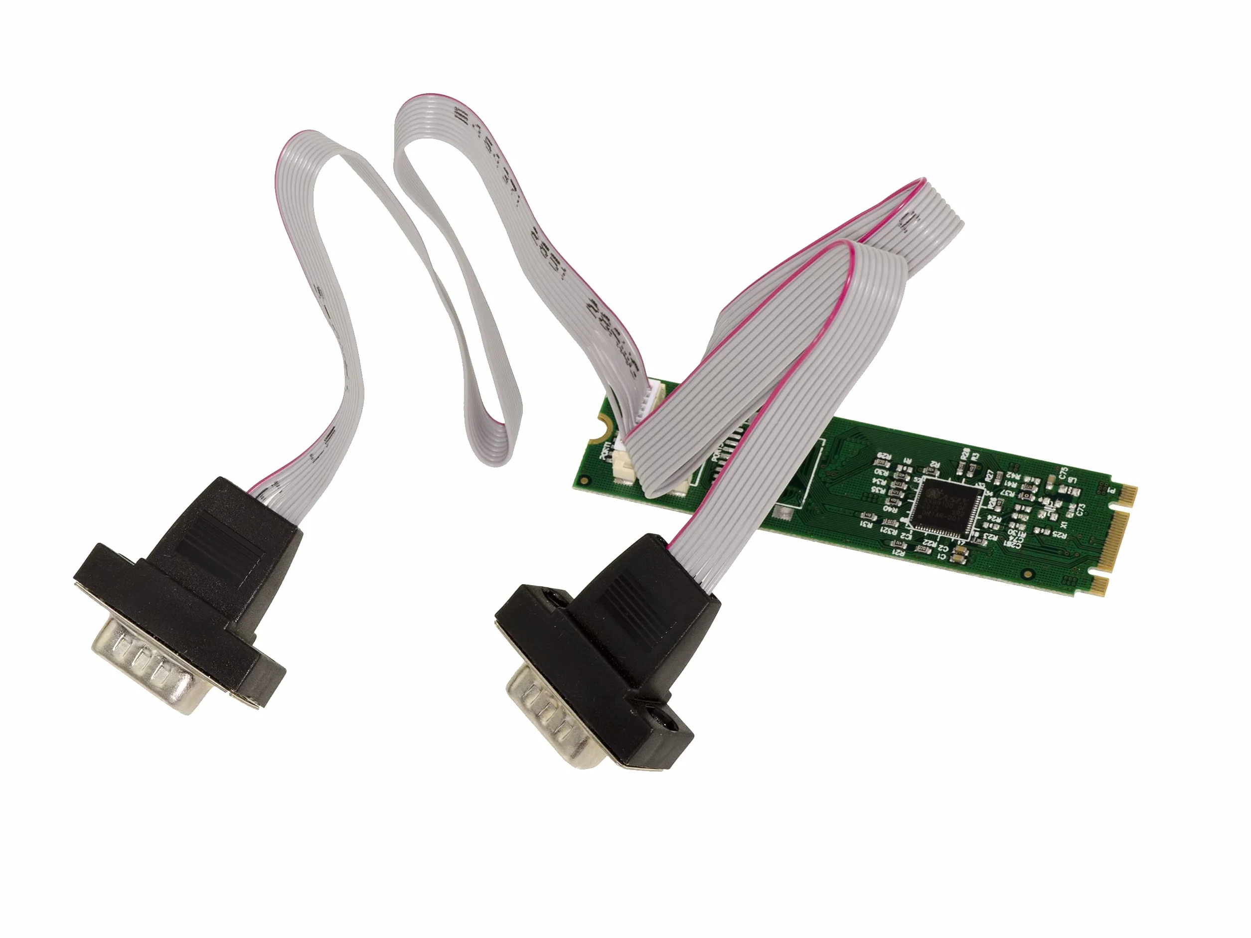 KALEA-INFORMATIQUE M.2. 2 porte seriali RS232 COM DB9 per M2 tipo PCIe, chiave M o B+M. Chipset AX99100 ASIX