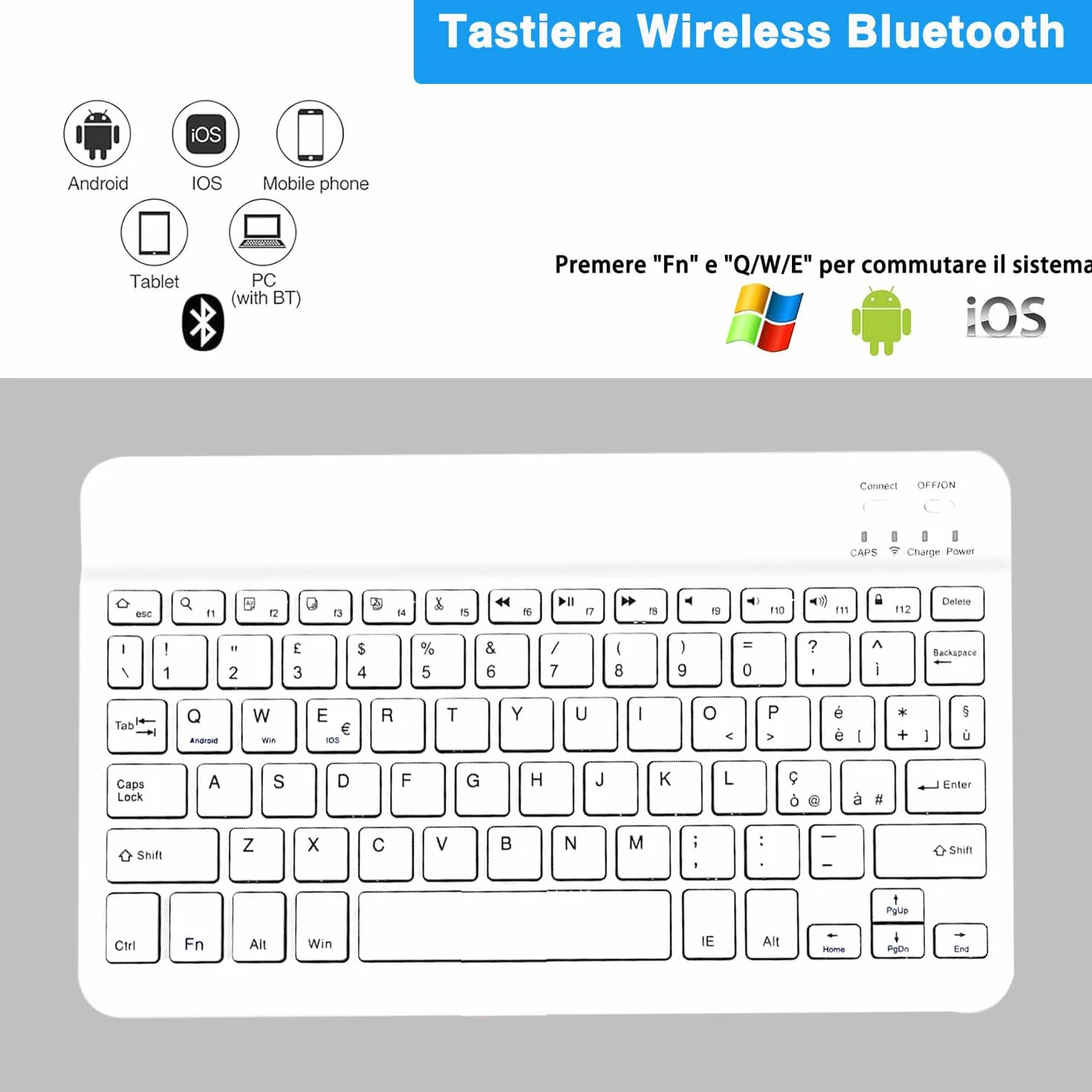 Tastiera Custodia per iPad 10 Generazione 10.9" 2022/11 Generazione (A16) 11" 2025, Italiano QWERTY Rimovibile Bluetooth Tastiera, Slim Custodia con Supporto Pencil per iPad 11a Gen, Porpora