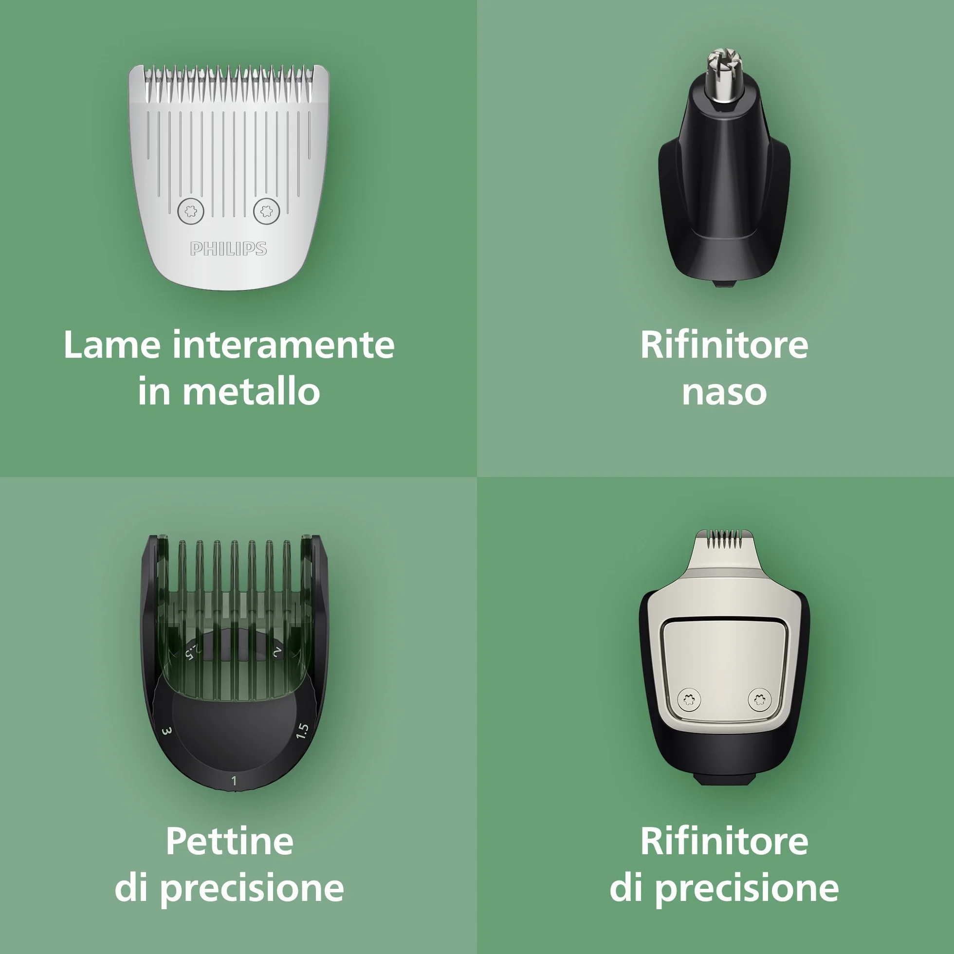 Philips Serie 5000 Multigroom 12w1 Rifinitore Barba Capelli Corpo Lame Metalliche 20 Impostazioni Lunghezza MG5952/30