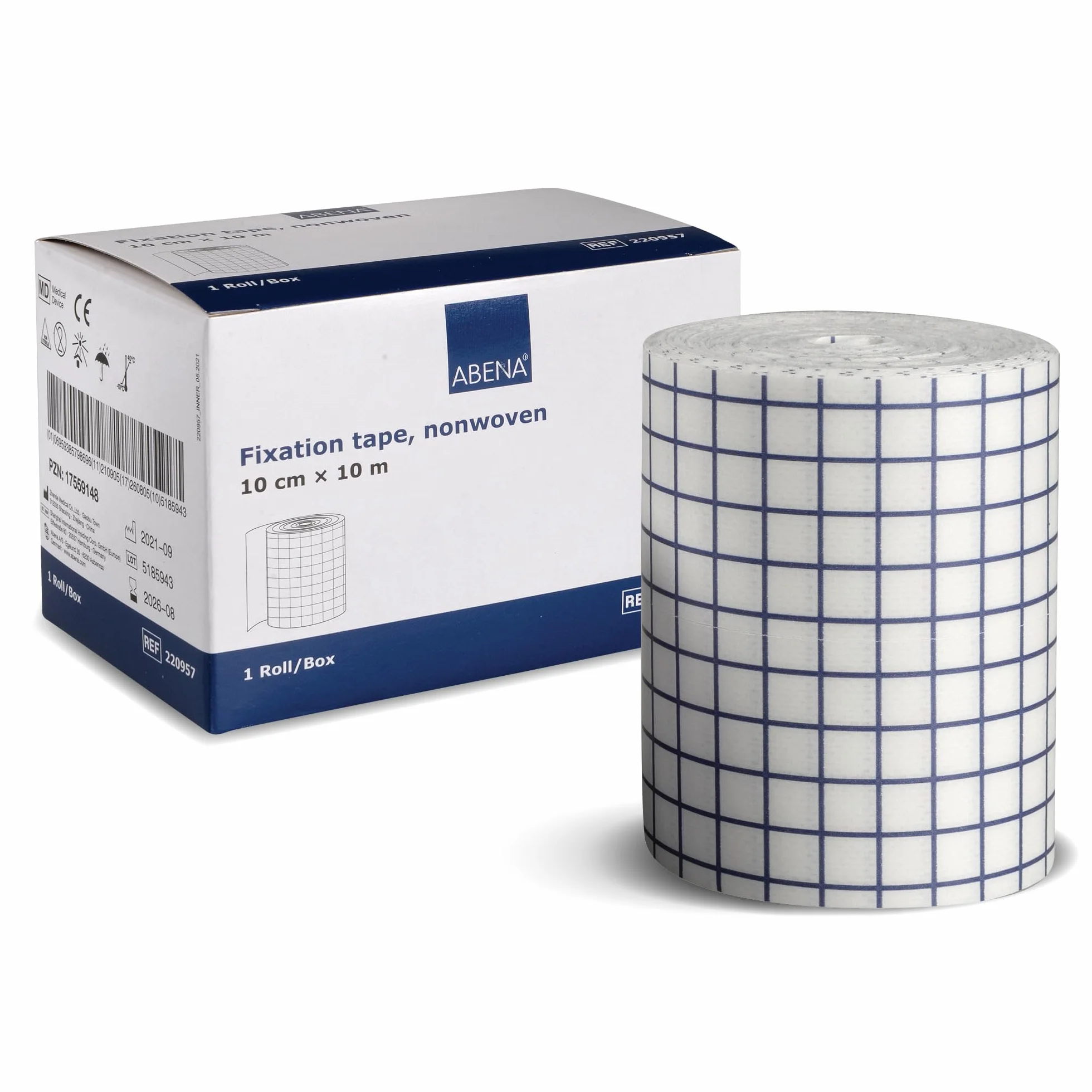 ABENA Nastro Adesivo Medico Elastico non Tessuto Ipoallergenico 10 cm x 10 m