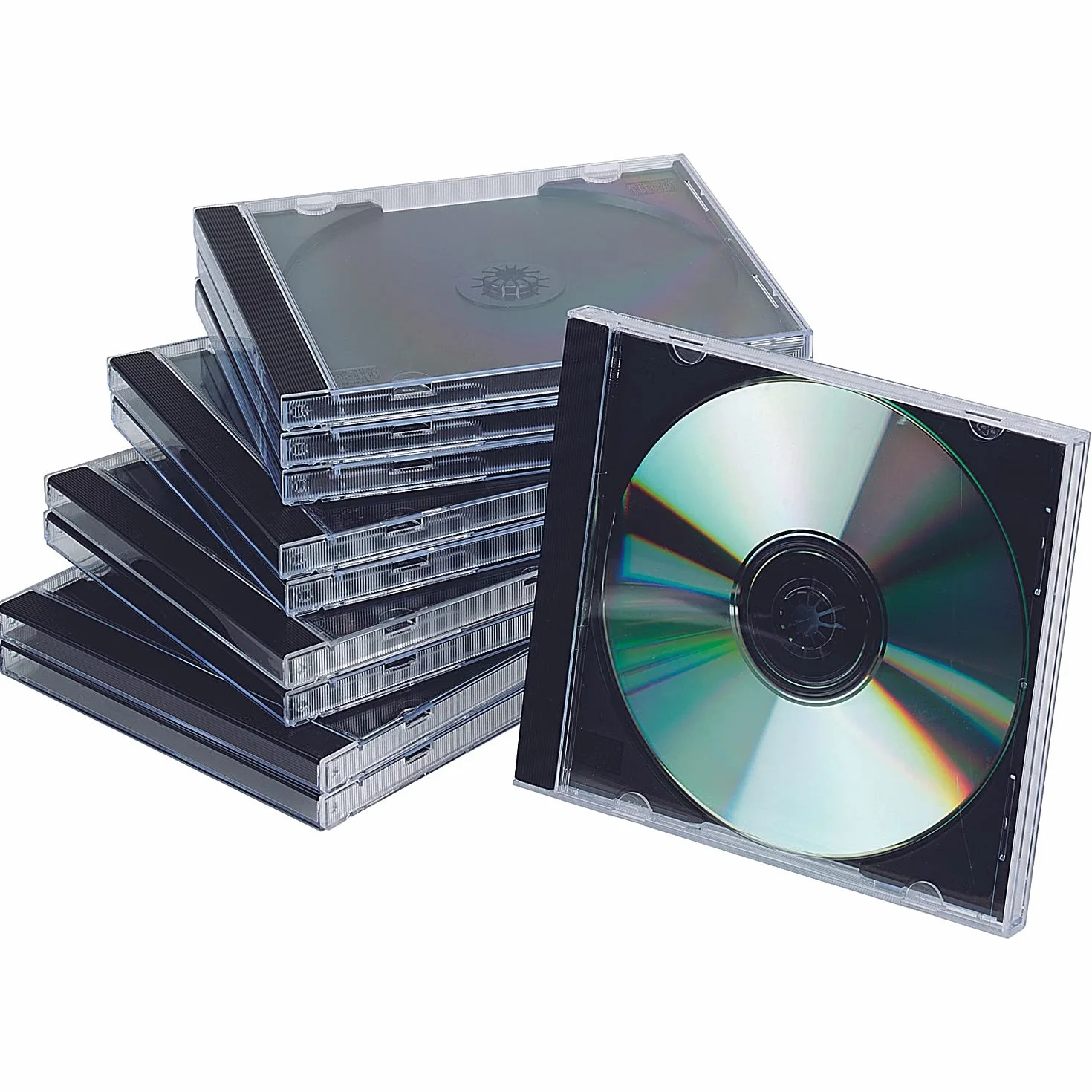 Porta CD/DVD Q-Connect Jewel case standard sp. 10 mm nero/trasparente conf. 10 pezzi - KF02209