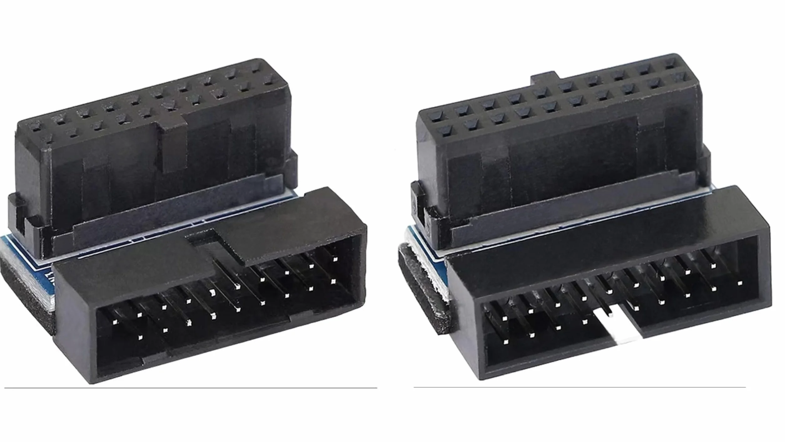 2-PCS USB 3.0 19-Pin/20-Pin Maschio a Femmina Adattatore per scheda madre a 90 gradi, zoccolo a L ad angolo retto per scheda madre del computer