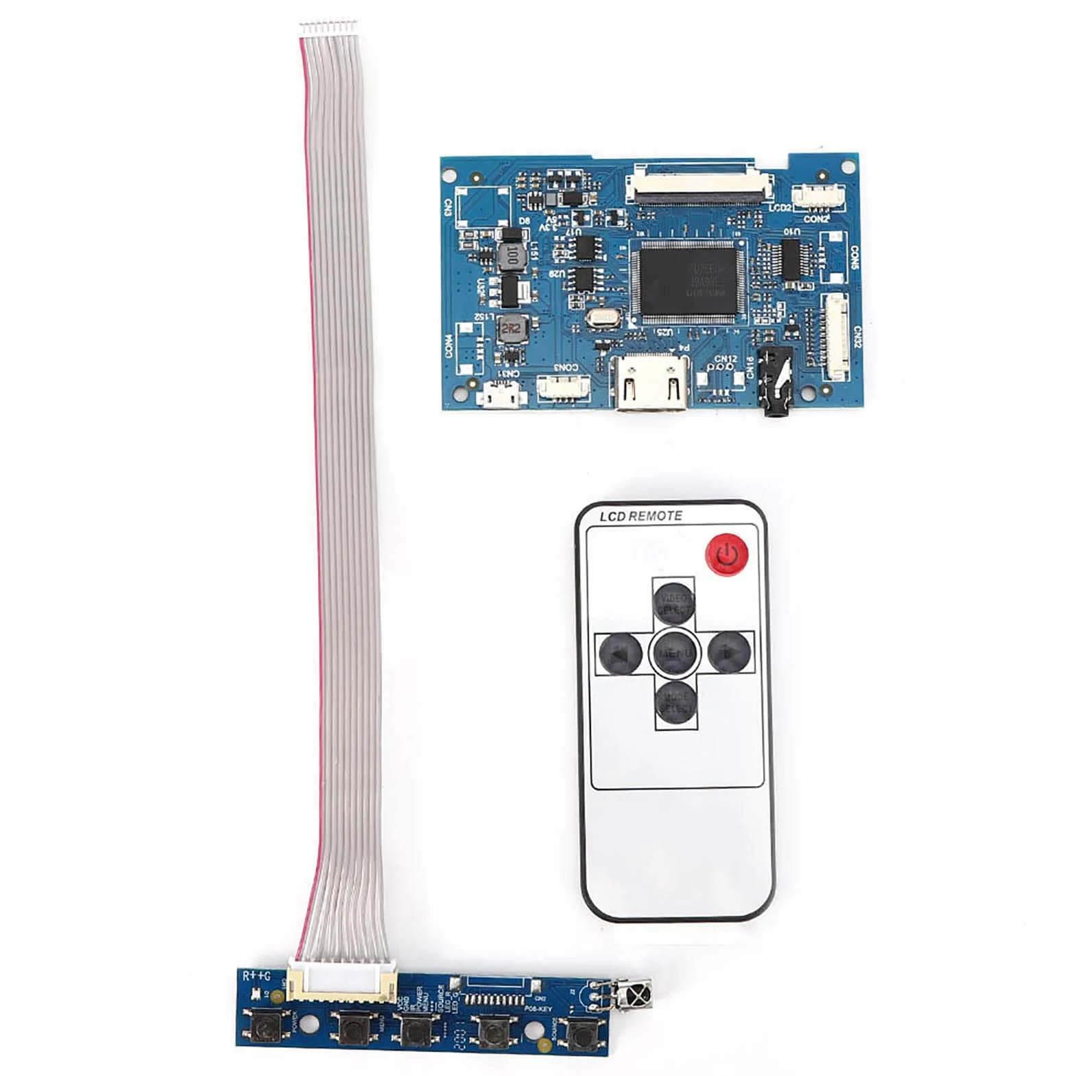 Fafeicy Scheda Controller HDMI per Schermo LCD 7 Pollici Kit Universale con Telecomando 1024x600 50 Pin 5V DC Materiale Cartone Sintetico