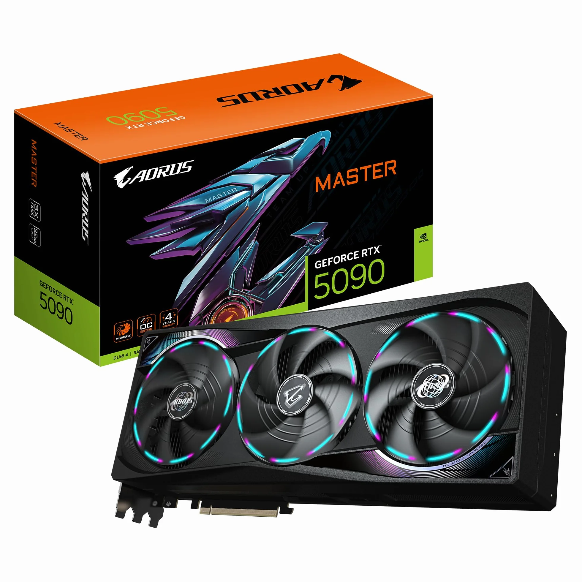 Gigabyte AORUS GeForce RTX 5090 MASTER 32G Scheda Grafica - 32 GB GDDR7, 512 bit, PCI-E 5.0, 2655MHz Frequenza Base, 3 x DP 2.1a, 1 x HDMI 2.1b, GV-N5090AORUS M-32GD