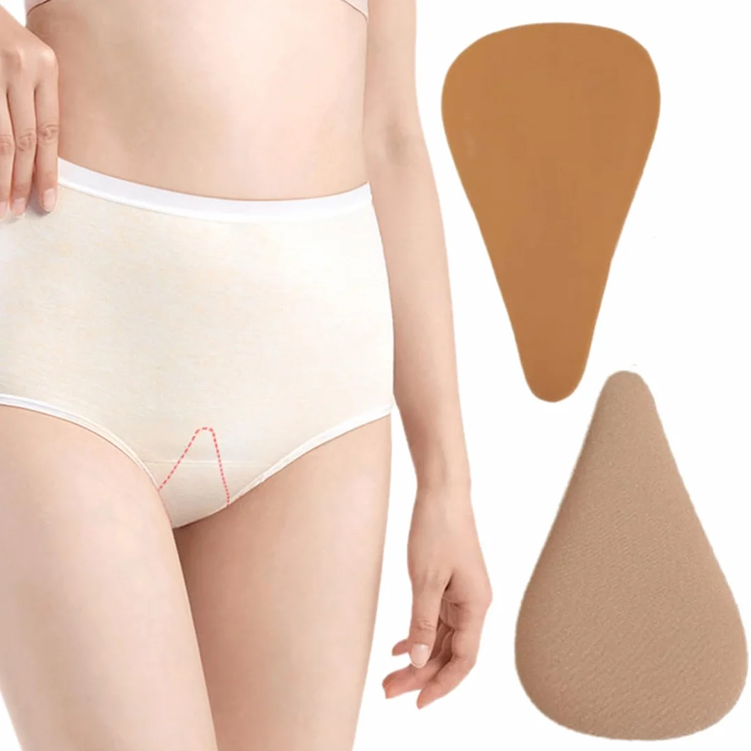 Camel Toe Correttore 2 Pezzi in Silicone, Anti Cameltoe Slip per Leggings e Jeans (Marrone)