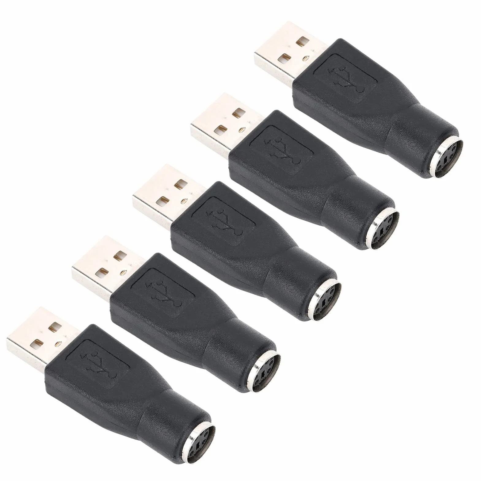 Acouto Convertitore Adattatore USB Maschio a Femmina per PS 2 da 5 Pezzi per Tastiera e Mouse con Interfaccia PS 2 Adattatore da P a USB F P M Tastiera USB Adattatore Din5 Femmina