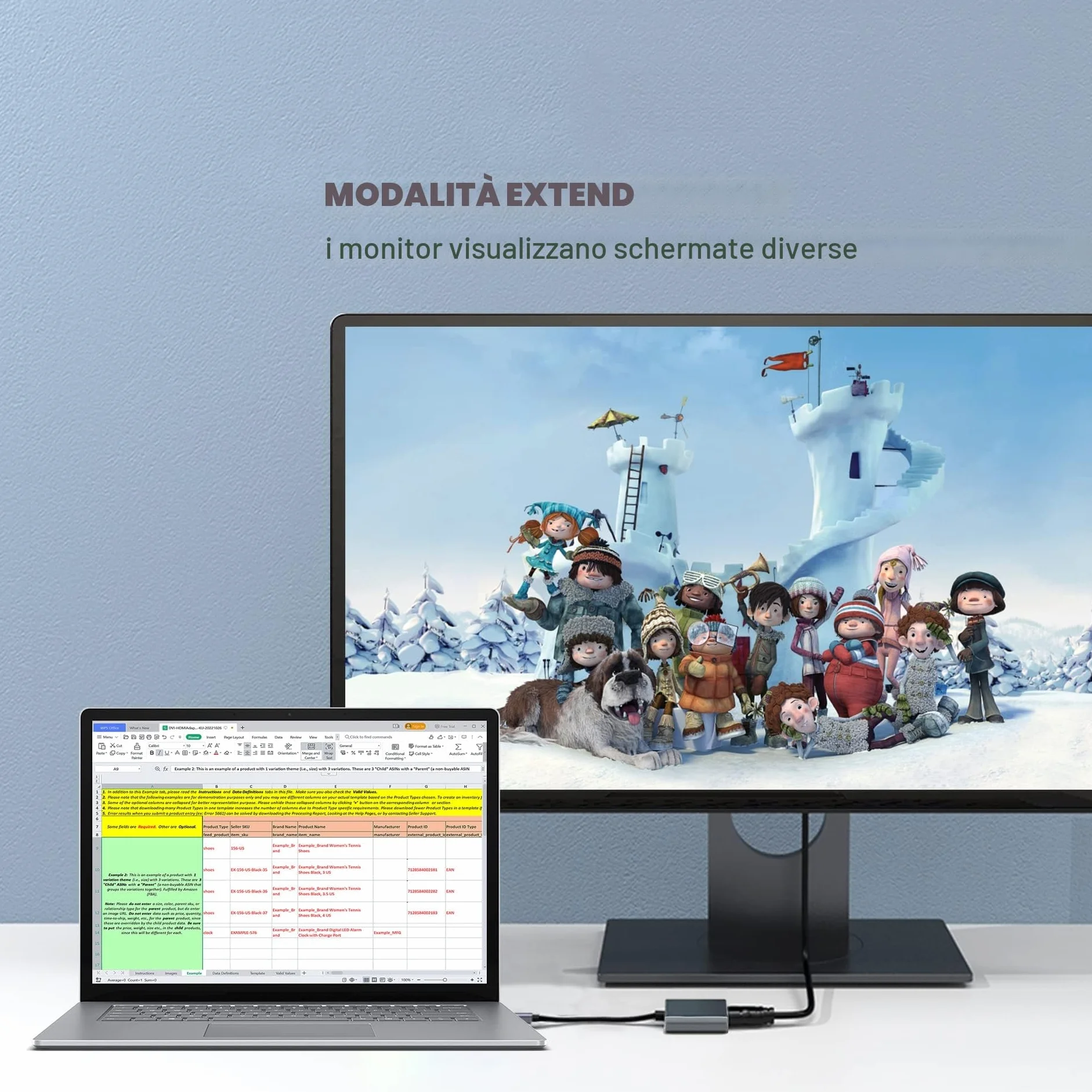 Adattatore USB a VGA per Monitor, Convertitore VGA a USB 3.0/2.0 1080P Multi-Display Cavo Video per Laptop Desktop PC