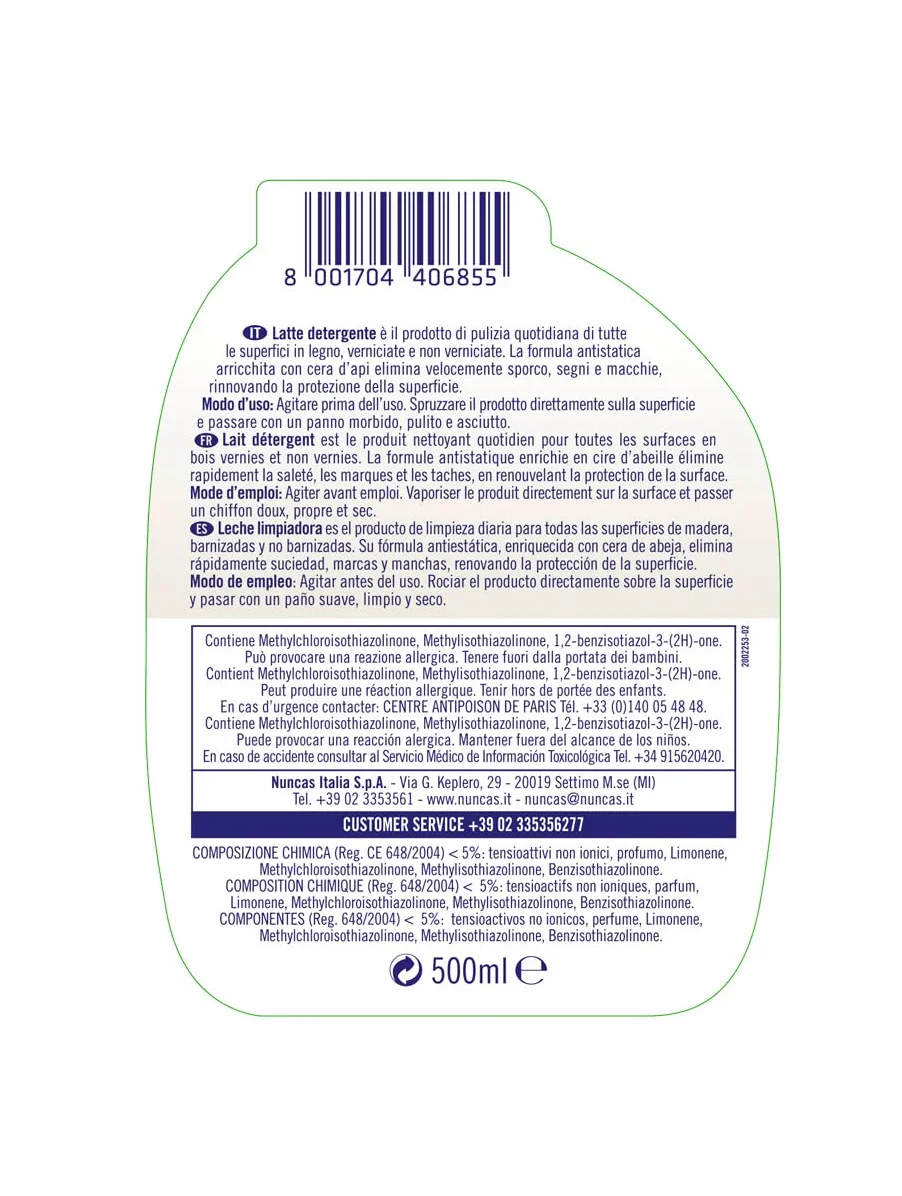 Nuncas Livax Mobili&Design Latte Detergente Legno 500ml