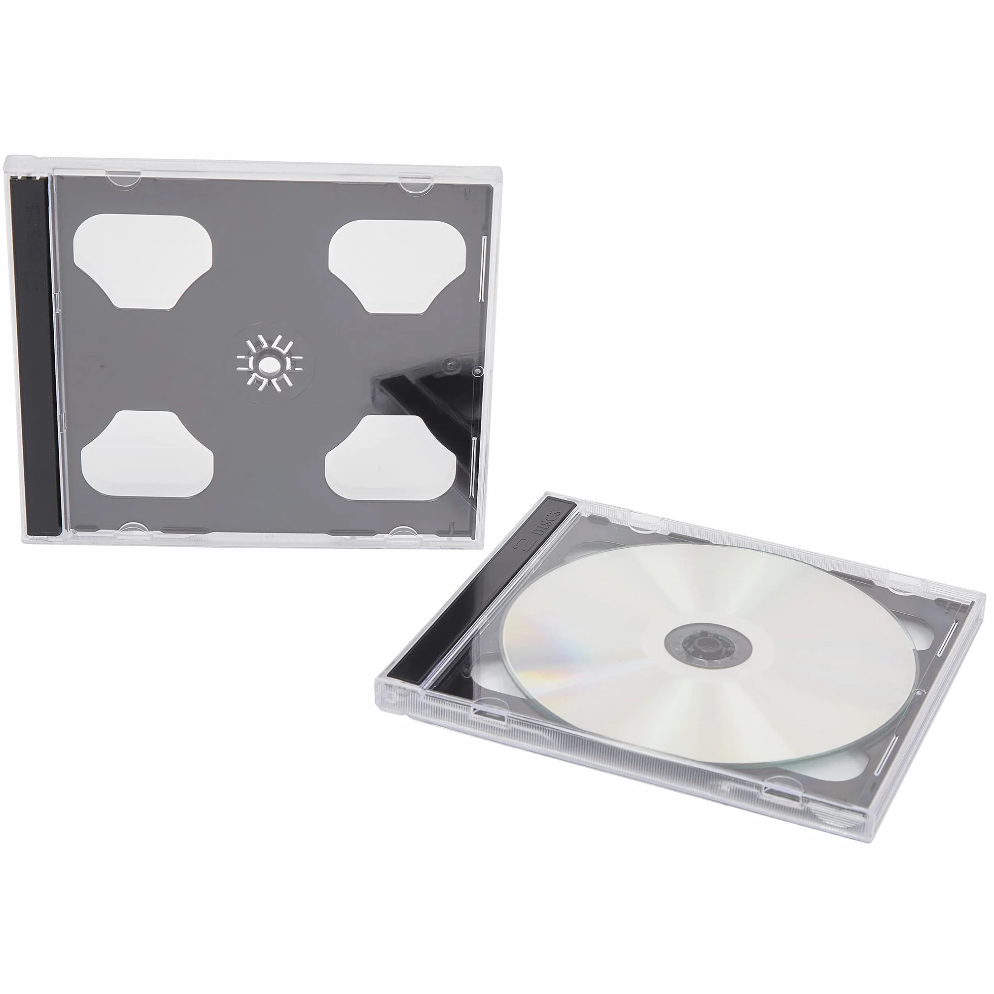 Dragon Trading® - Custodia Jewel Case doppia per CD/DVD, da 10,4 mm di spessore, con scomparto interno di colore nero che può contenere 2 dischi (confezione da 10 pezzi).