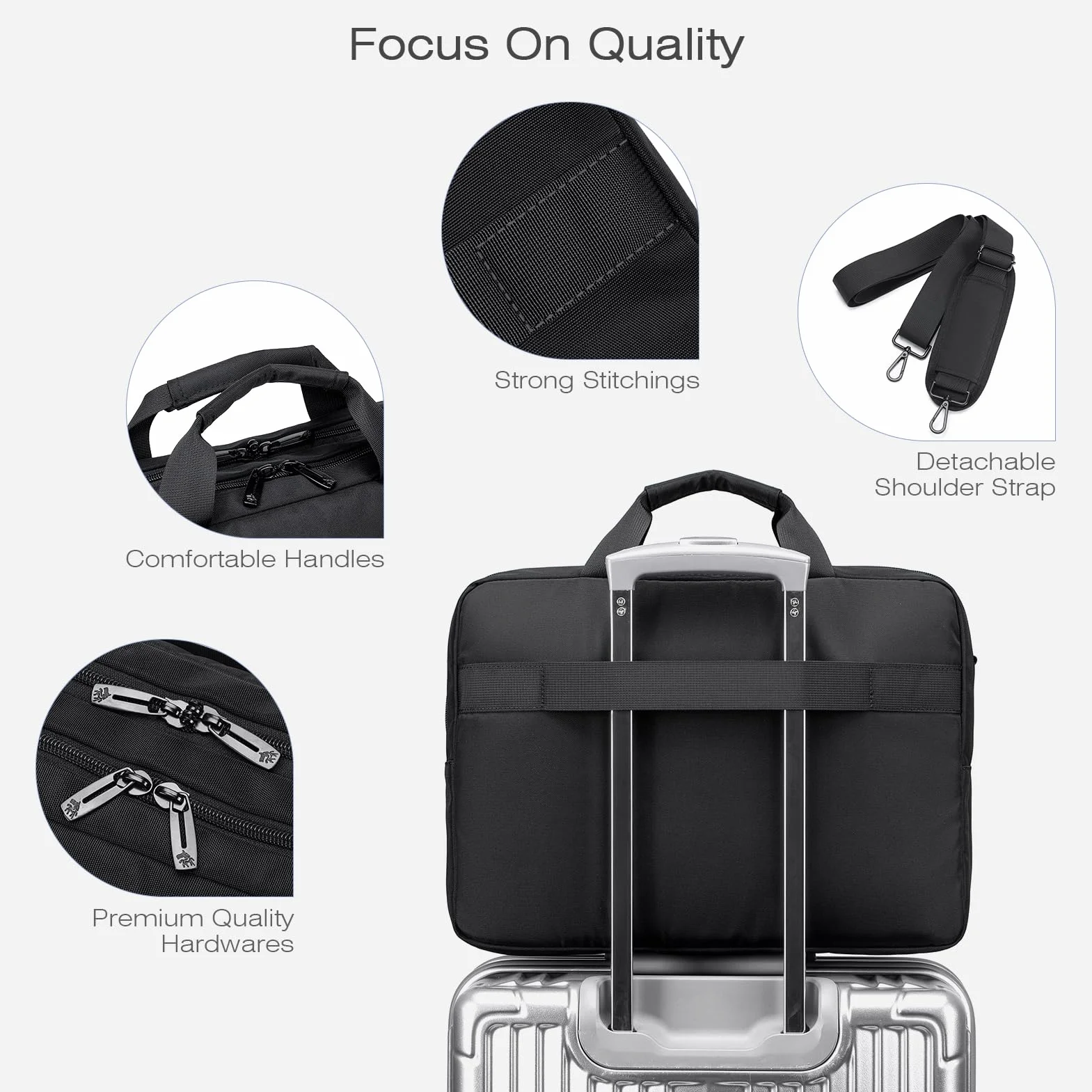SPAHER Borsa Porta PC 15,6/16 Pollici Borsa Ventiquattrore Uomo Donna Borsa Tracolla da Lavoro Ufficio Laptop Bag per Laptop Computer Viaggi Affari Scuola Valigetta 24 Ore Uomo Nero