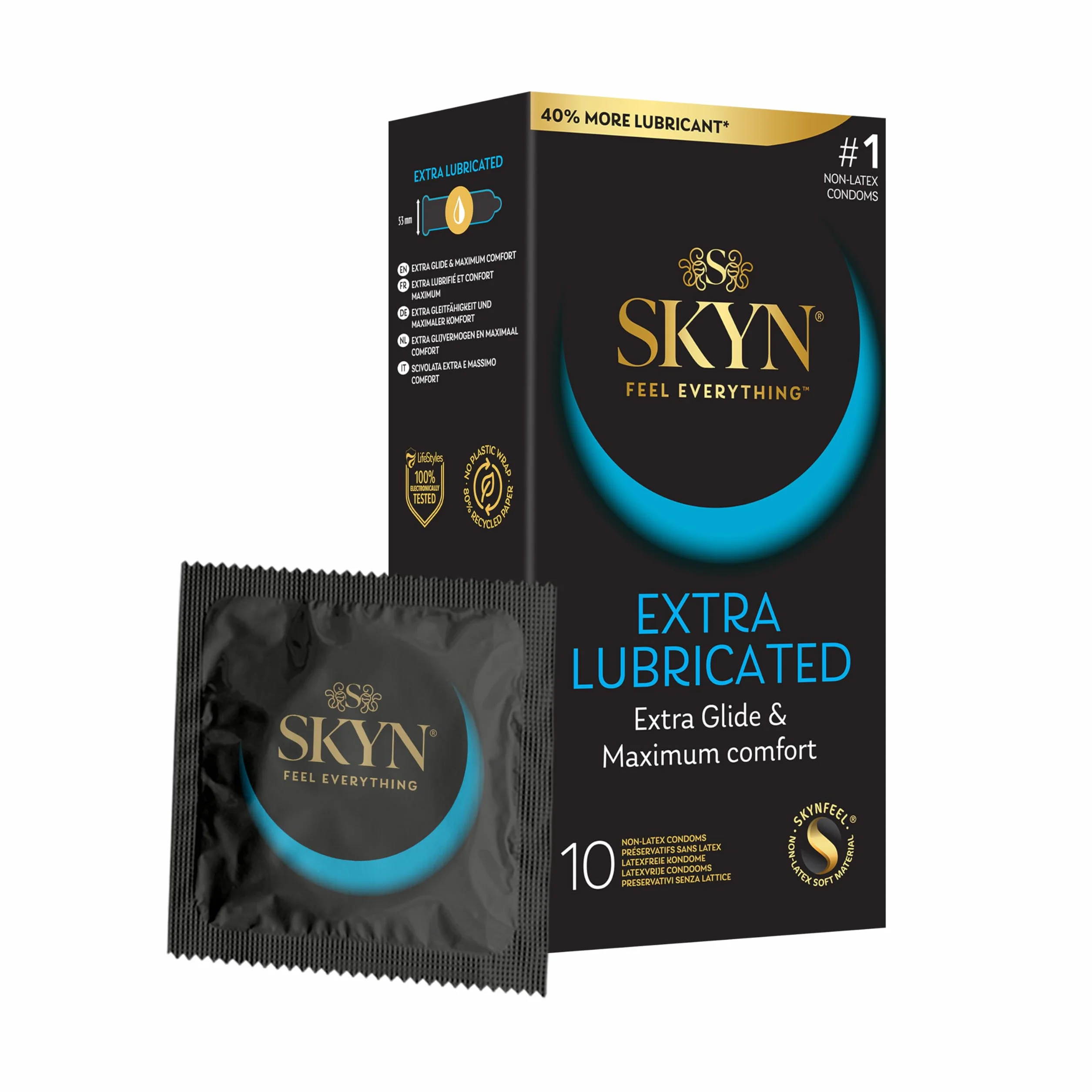 SKYN Elite Extra Lub Preservativi Senza Lattice Poliisoprene Ultra Sottili 10 Pezzi