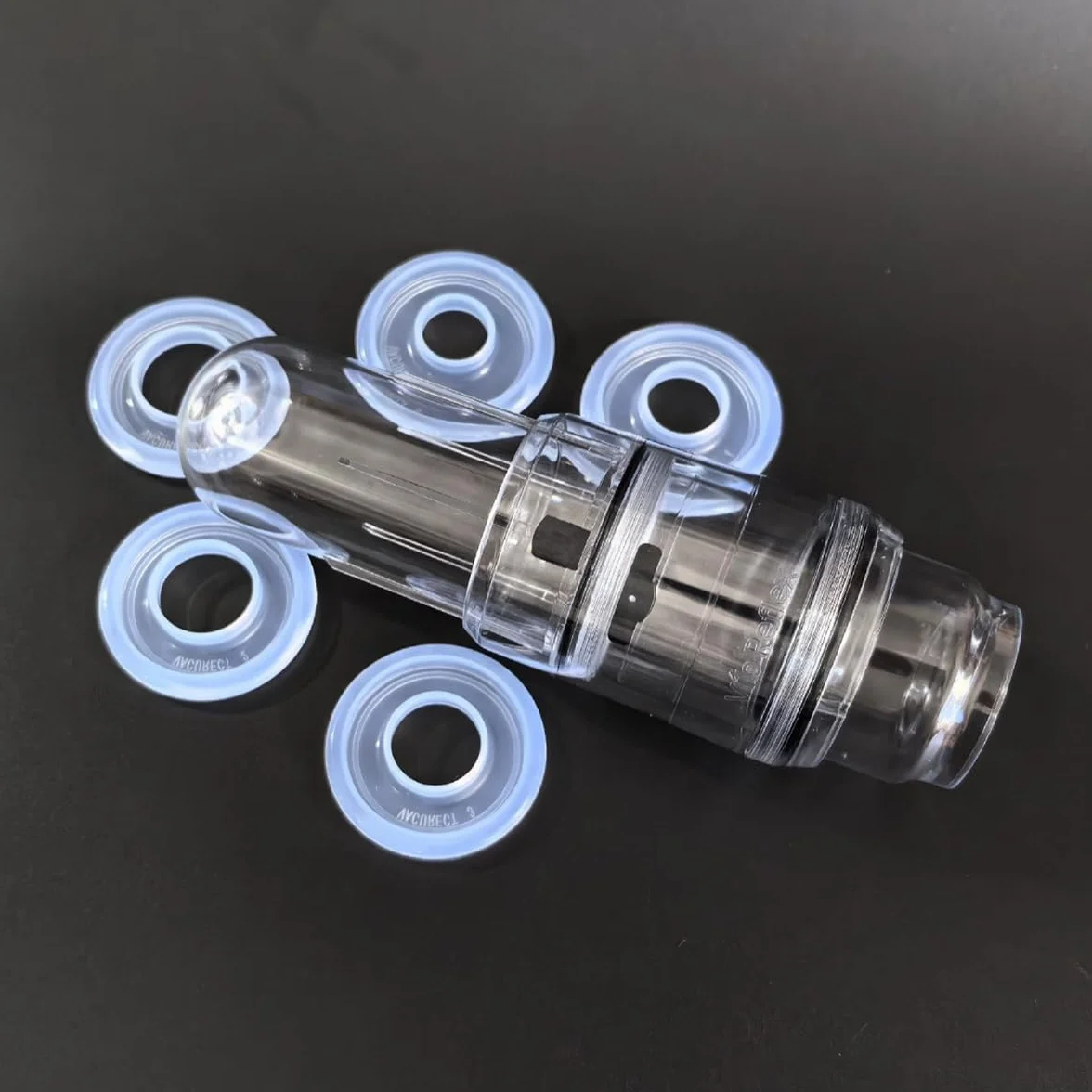Pompa a Vuoto Manuale per Uomo con 5 Anelli in Silicone, Kit Vacuum Maschile