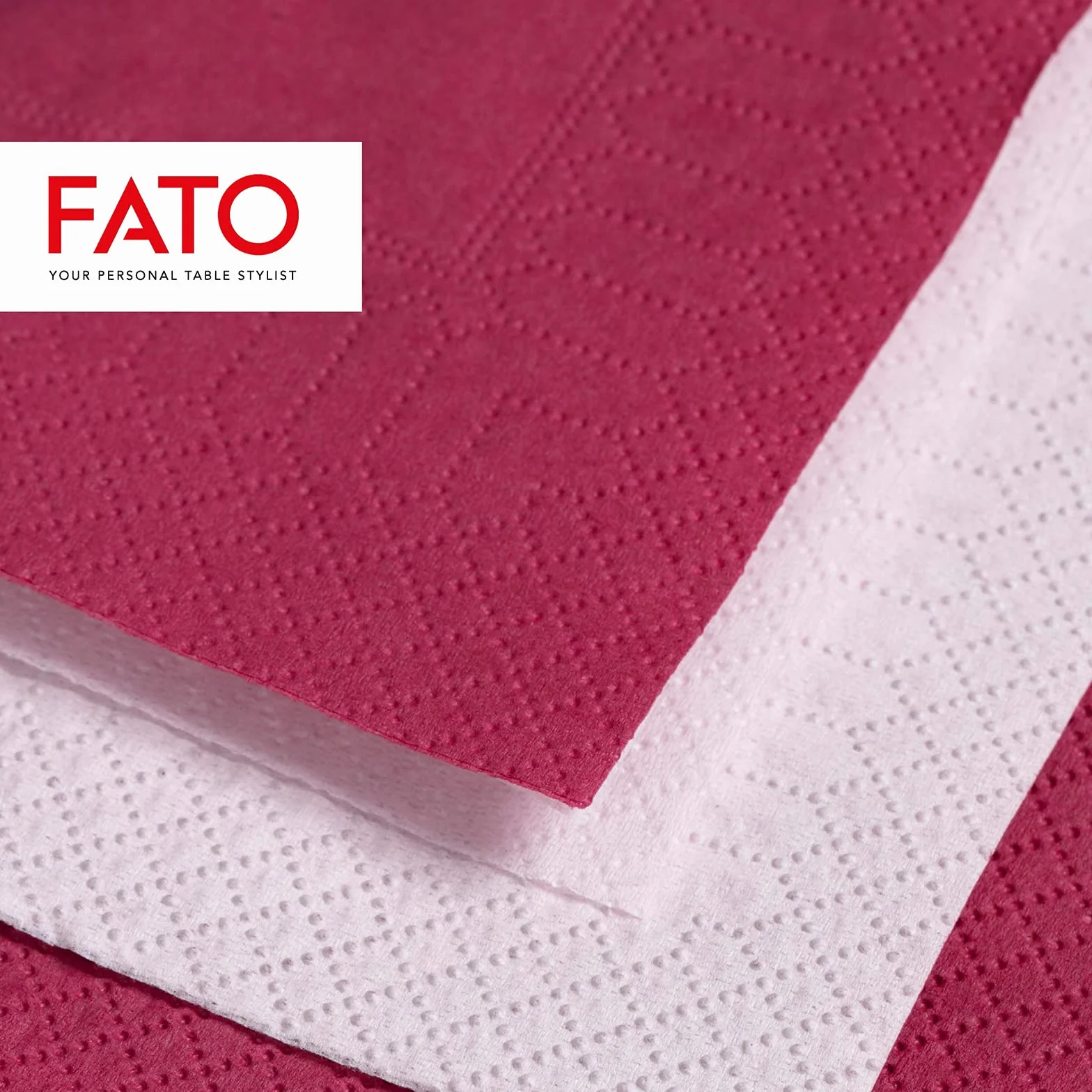Fato Tovaglioli di Carta Monouso 40 pezzi 38x38 cm 2 veli Bordeaux FSC