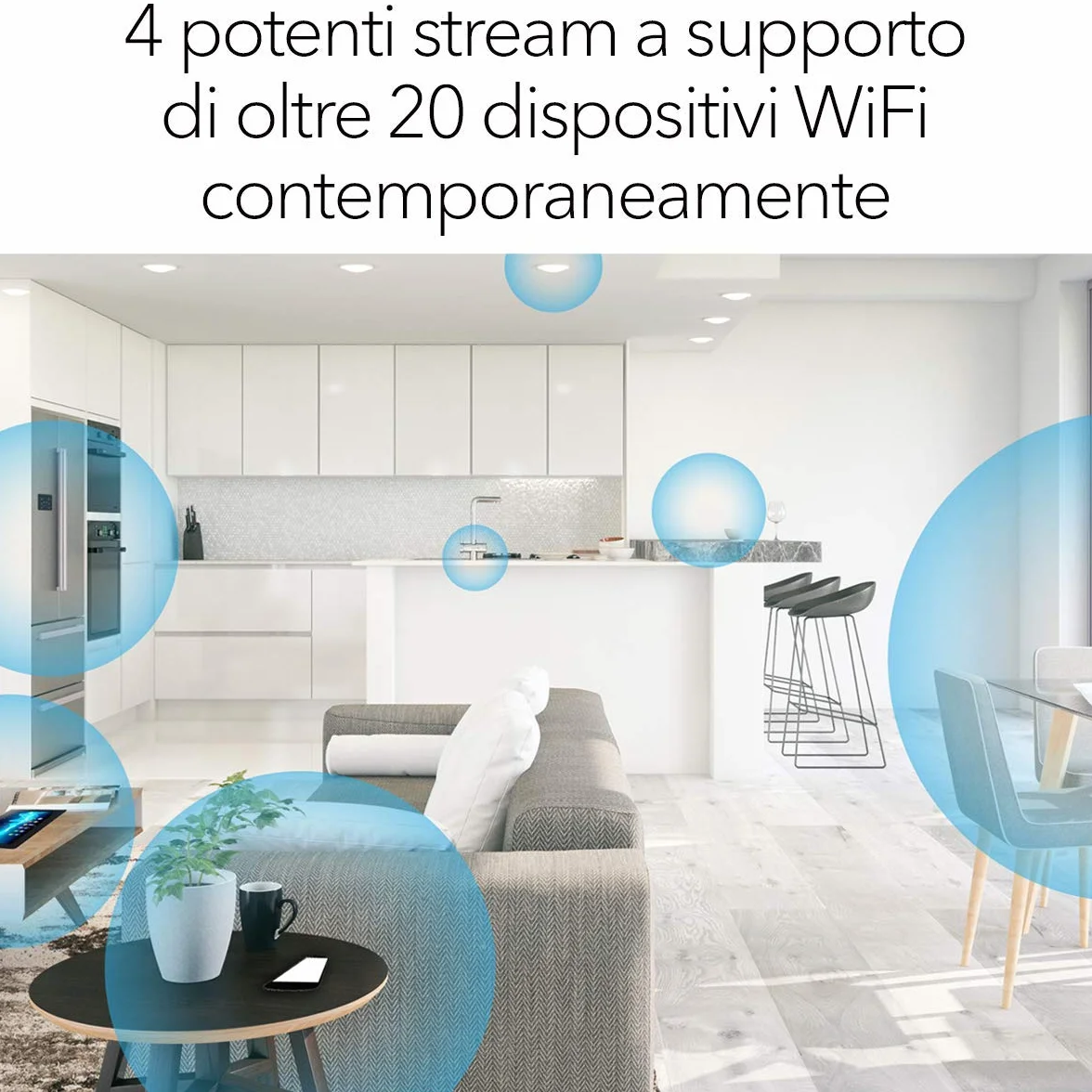 NETGEAR Ripetitore WiFi 6 (EAX15) Ripetitore WiFi Potente per la casa, Dual-Band, Copertura fino 100㎡, Range Extender Amplificatore, Tutti gli operatori Internet