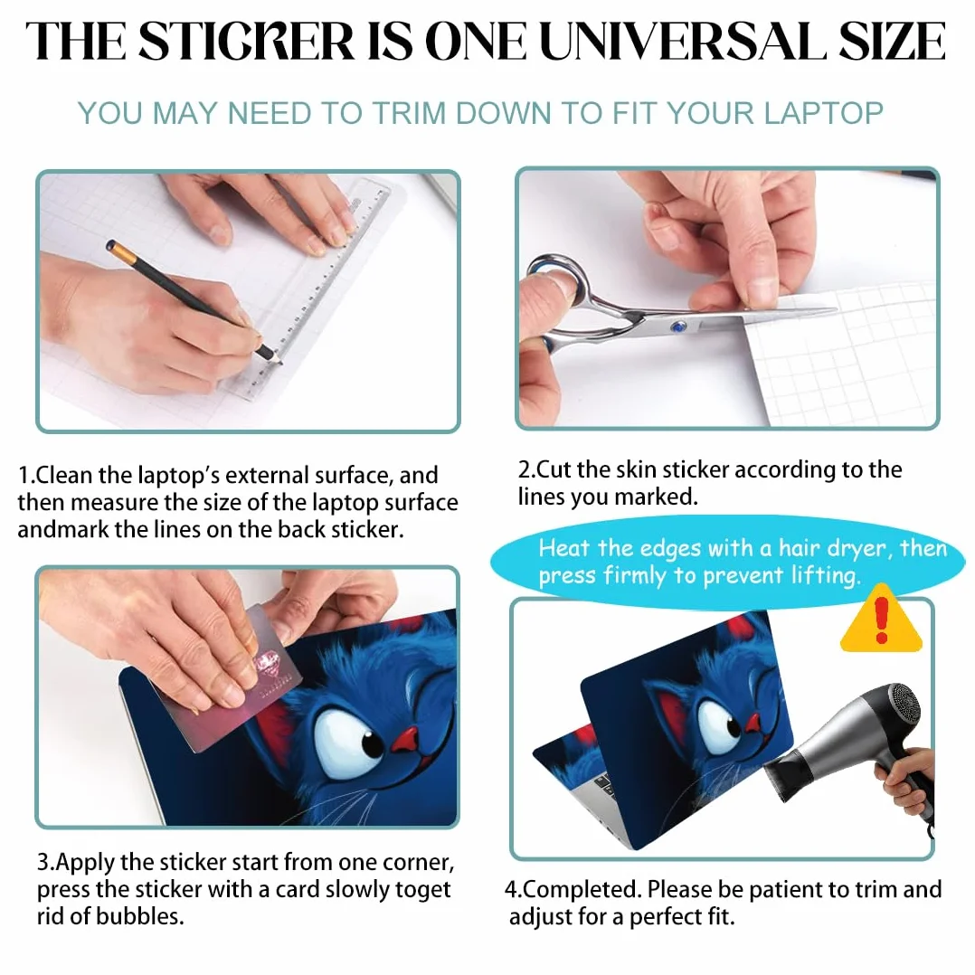 SUPERDANT Cover Adesiva per Computer Portatili Decalcomania Protezione per Laptop Notebook PC Computer Arte Universale per 12" 13" 13.3" 14" 15" 15.4" 15.6" Scarabocchio Stile Disegnato A Mano