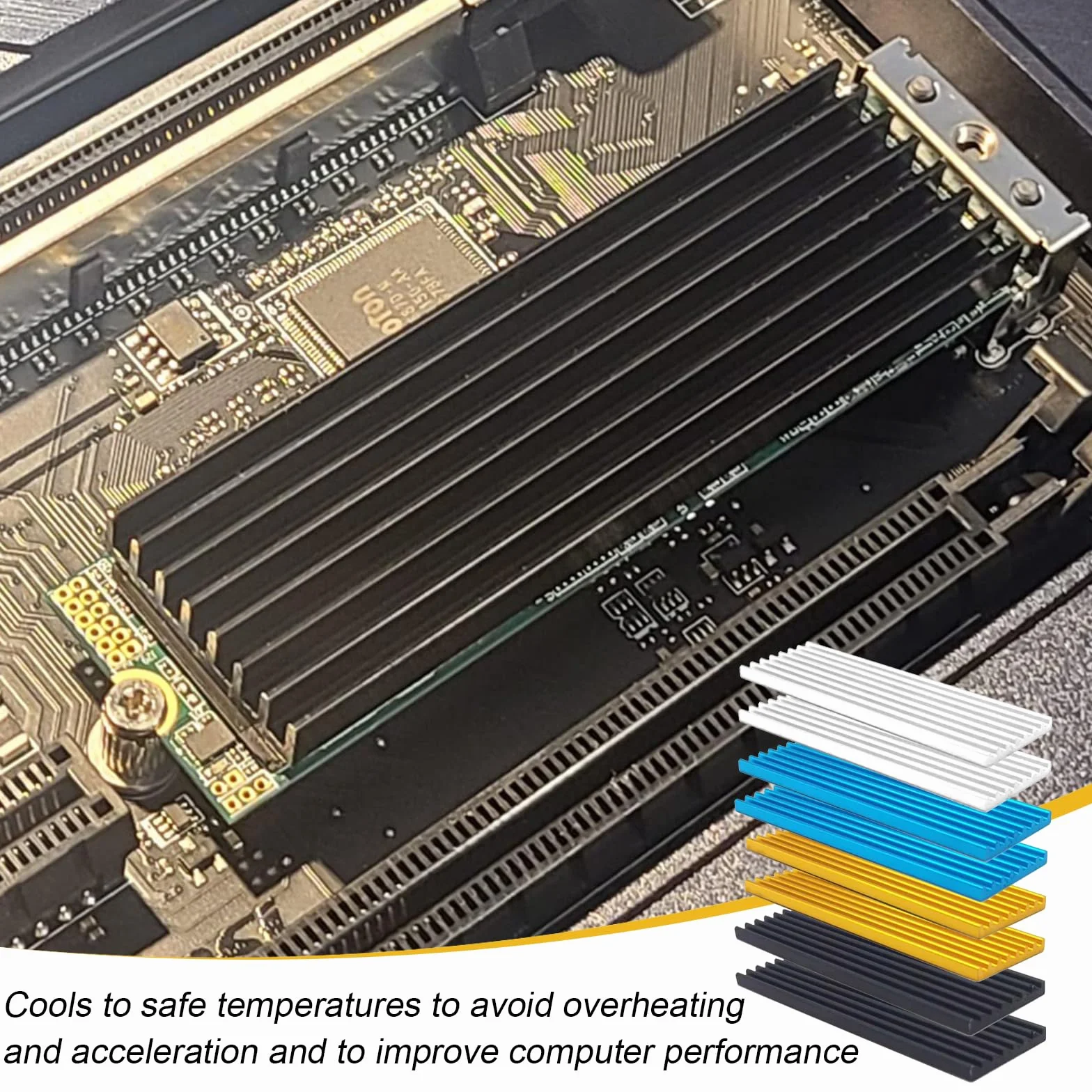 8 Pack M.2 2280 Nvme SSD dissipatore di Calore con Pad Termico Lega di Alluminio dissipatore di Calore di Raffreddamento per Computer Portatile, 70x22x3mm