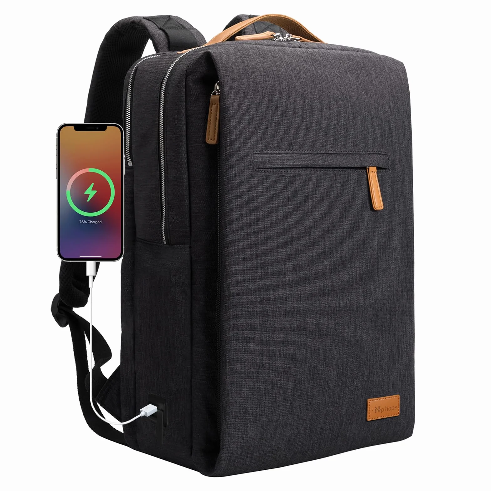 Hp hope Zaino da lavoro per uomo, zaino impermeabile da donna per zaino da scuola per laptop da 15,6 inch con porta di ricarica USB, zainetto antifurto da 22 litri per viaggi di lavoro, escursioni