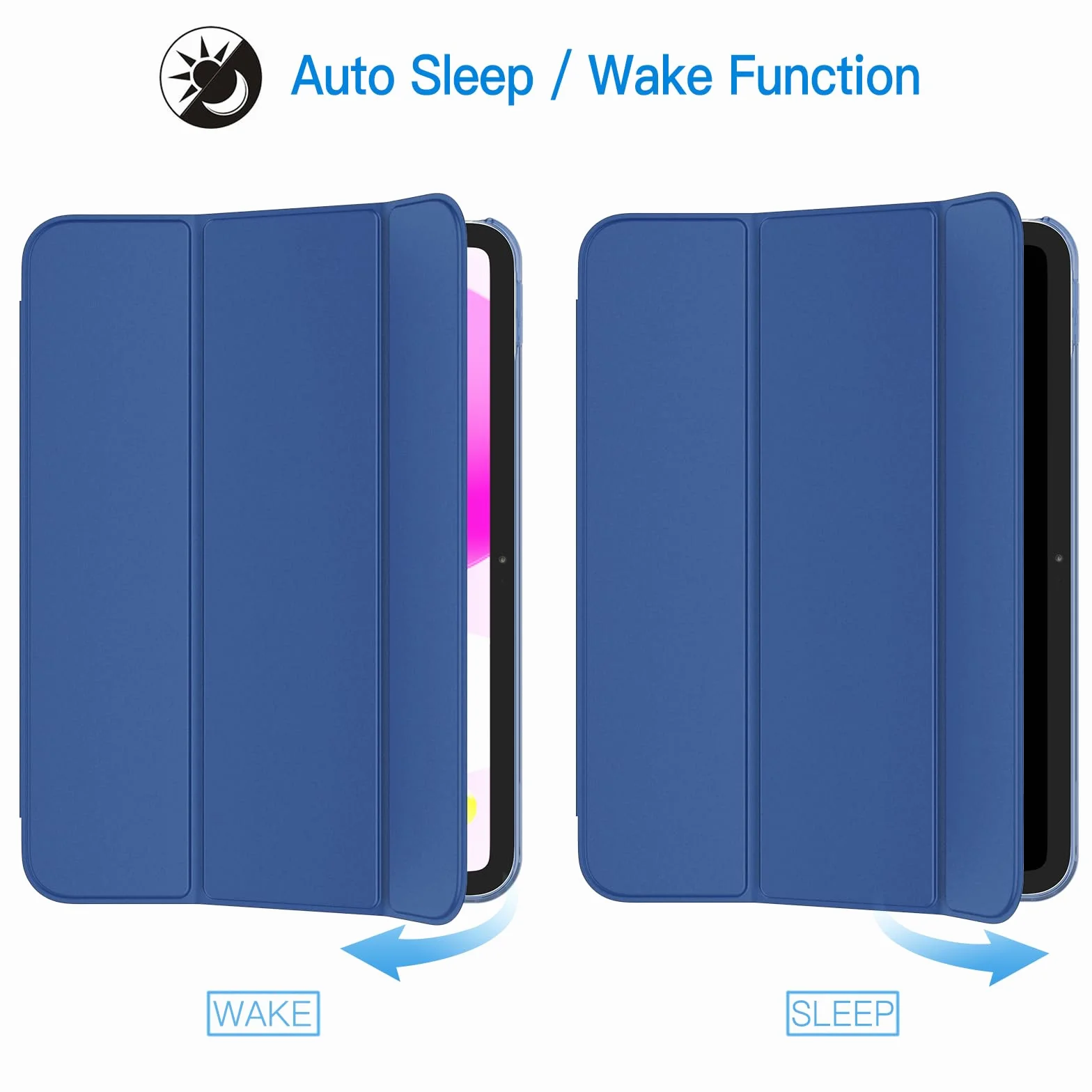JETech Custodia iPad A16 11a/10a Generazione 2025/2022 Supporto Sottile Retro Rigido Cover Auto Svegliati/Sonno Navy