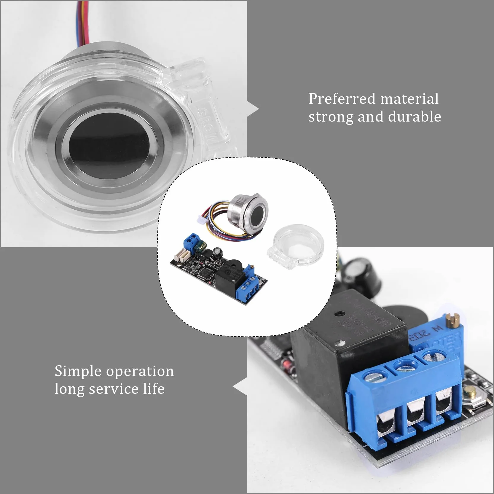 K202 DC12V Scheda di Controllo Impronte Digitali + R503 Modulo di Impronte Digitali Modulo di Riconoscimento Di Impronte Digitali Rotonde