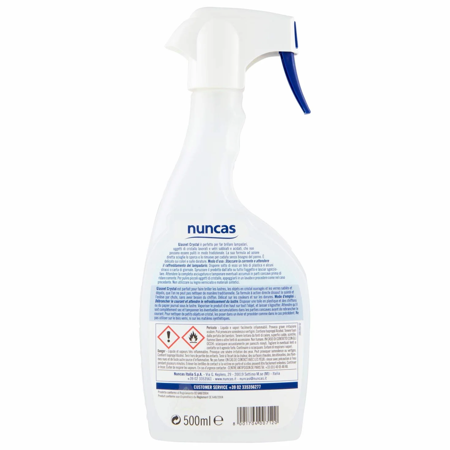 Nuncas Glasnet Detergente Crystal Lampadari e Cristalli 500ml