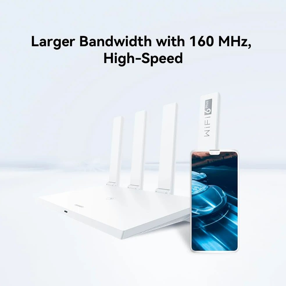HUAWEI AX3 Router WiFi 6 Plus AX3000 2404Mbps/5GHz + 574Mbps/2.4GHz, Dual Band,4 Porte WAN/LAN Gigabit,Larghezza di Banda 160MHz,Facile Configurazione,Supporto OFDMA/MU-MIMO/VPN/WPA3/TWT