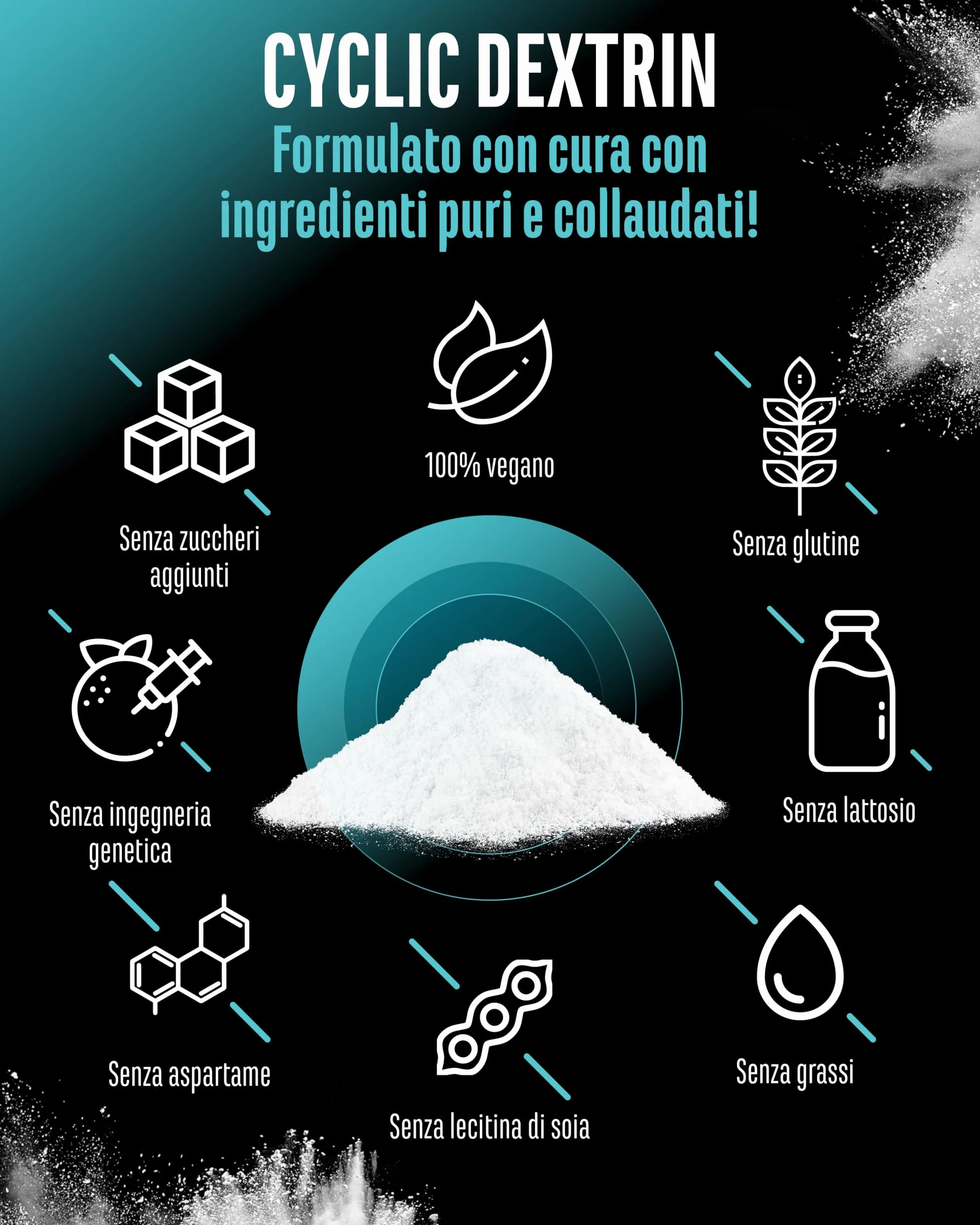 Cluster Dextrin® 1000 g - Polvere di carboidrati ciclica - Destrina ramificata - Energia vegana