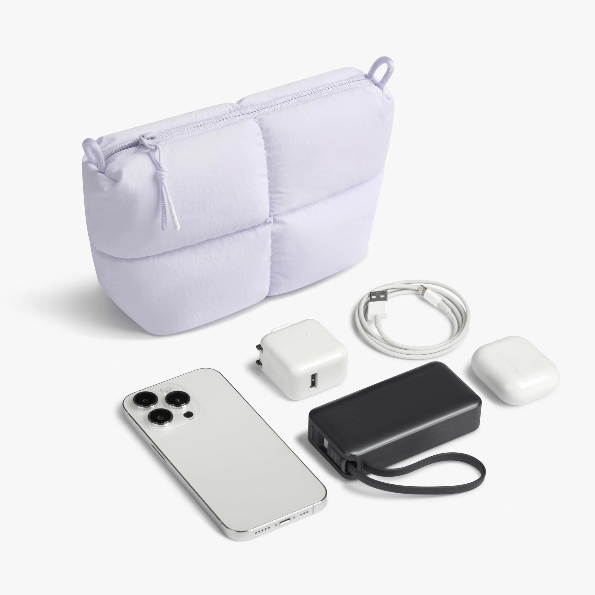 Comfyable Puffy Electronics, custodia da viaggio per accessori tecnologici, per donne e uomini, custodia per cavi, caricabatterie, telefono, power bank, cavo, custodia compatta per accessori tecnici