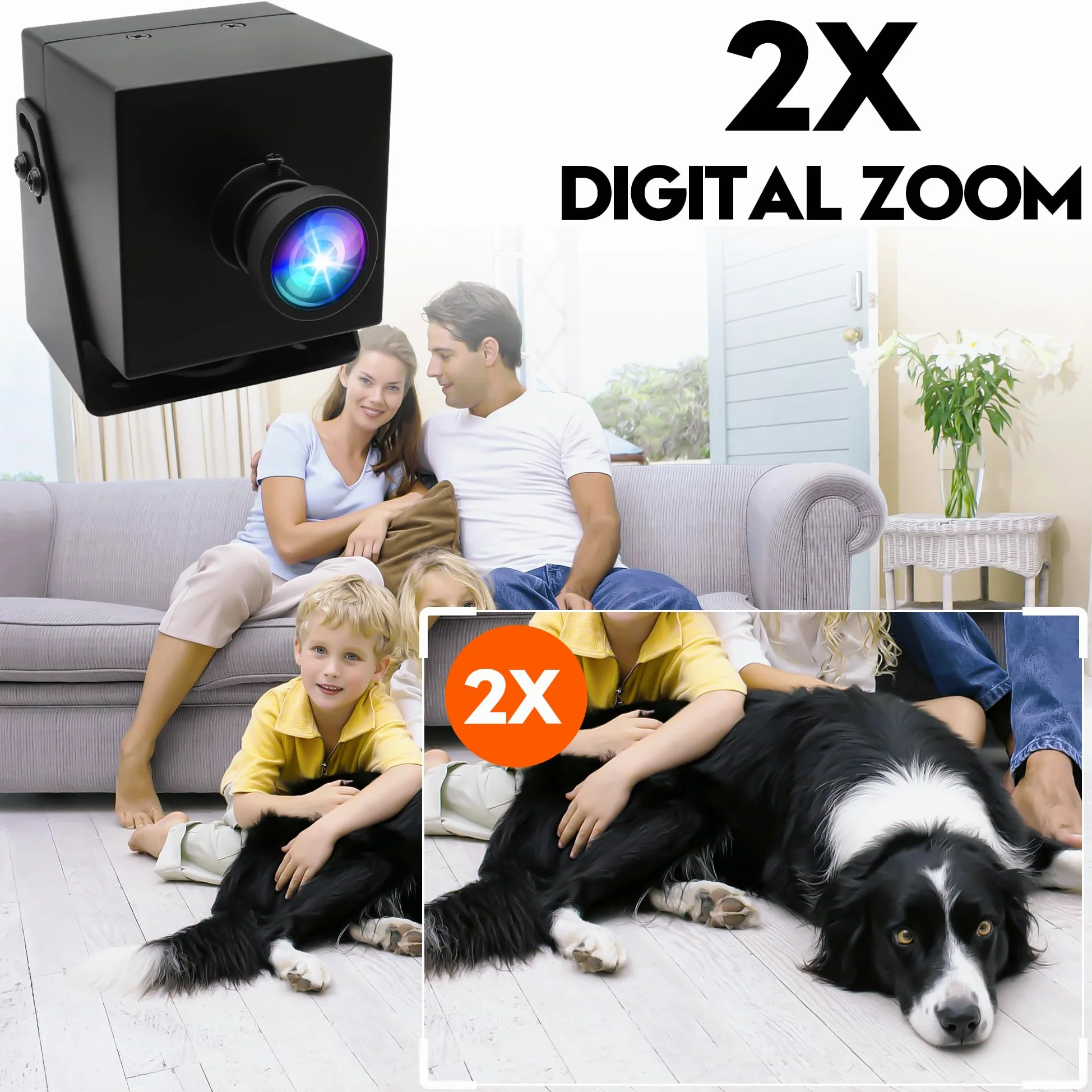 G Telecamera USB 4K Dual Output Webcam per computer, monitor, TV, grandangolo, PC, fotocamera, streaming senza distorsioni, fotocamera Lightburn H.264, telecamera di sicurezza USB (obiettivo a bassa