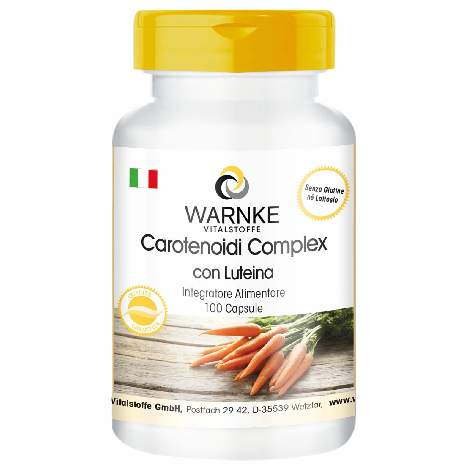Warnke Vitalstoffe Carotenoidi e licopene Plus Beta-carotene luteina zeaxantina 100 capsule