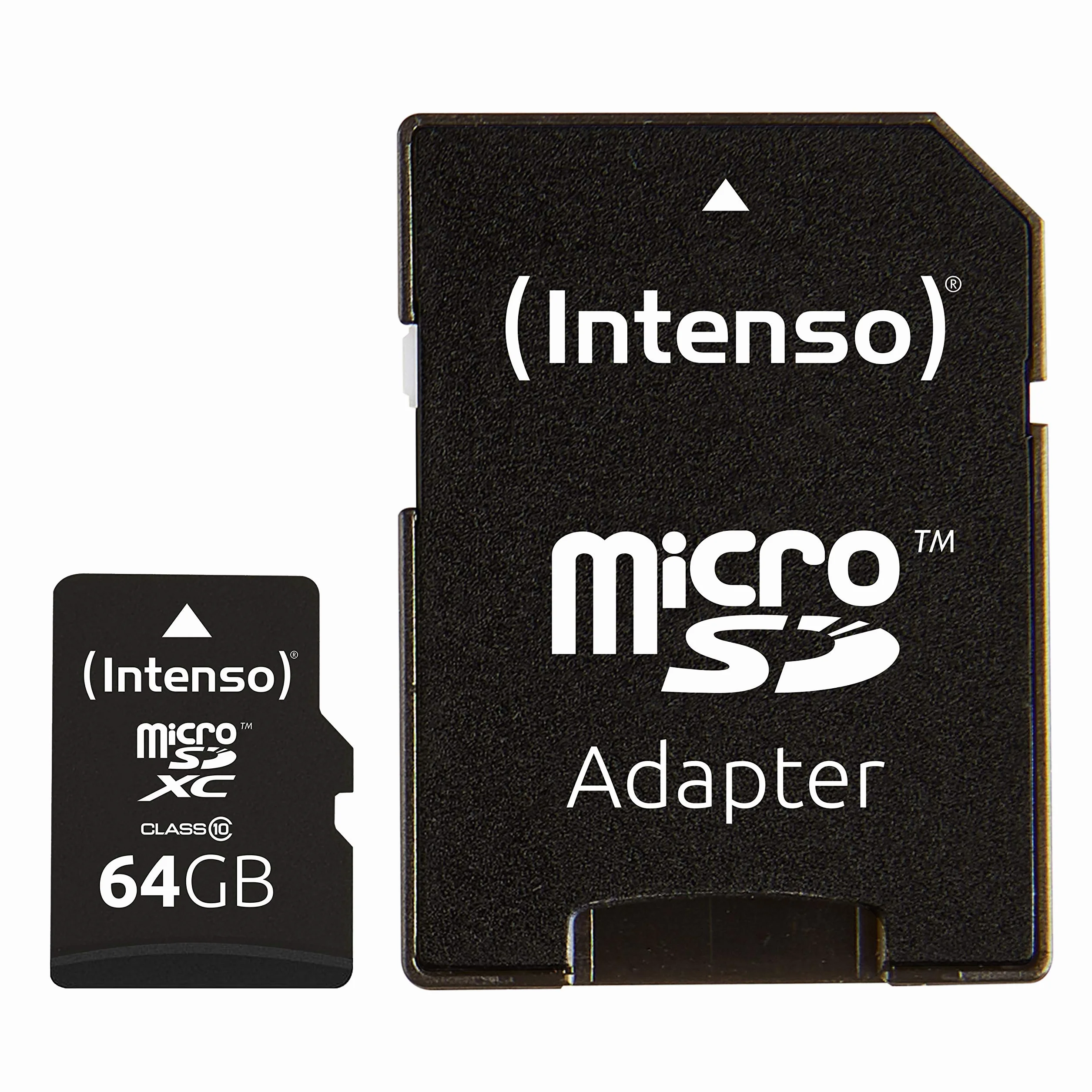 Intenso Scheda di memoria MicroSDXC da 64 GB, Class 10 (con Adattatore SD), Nero