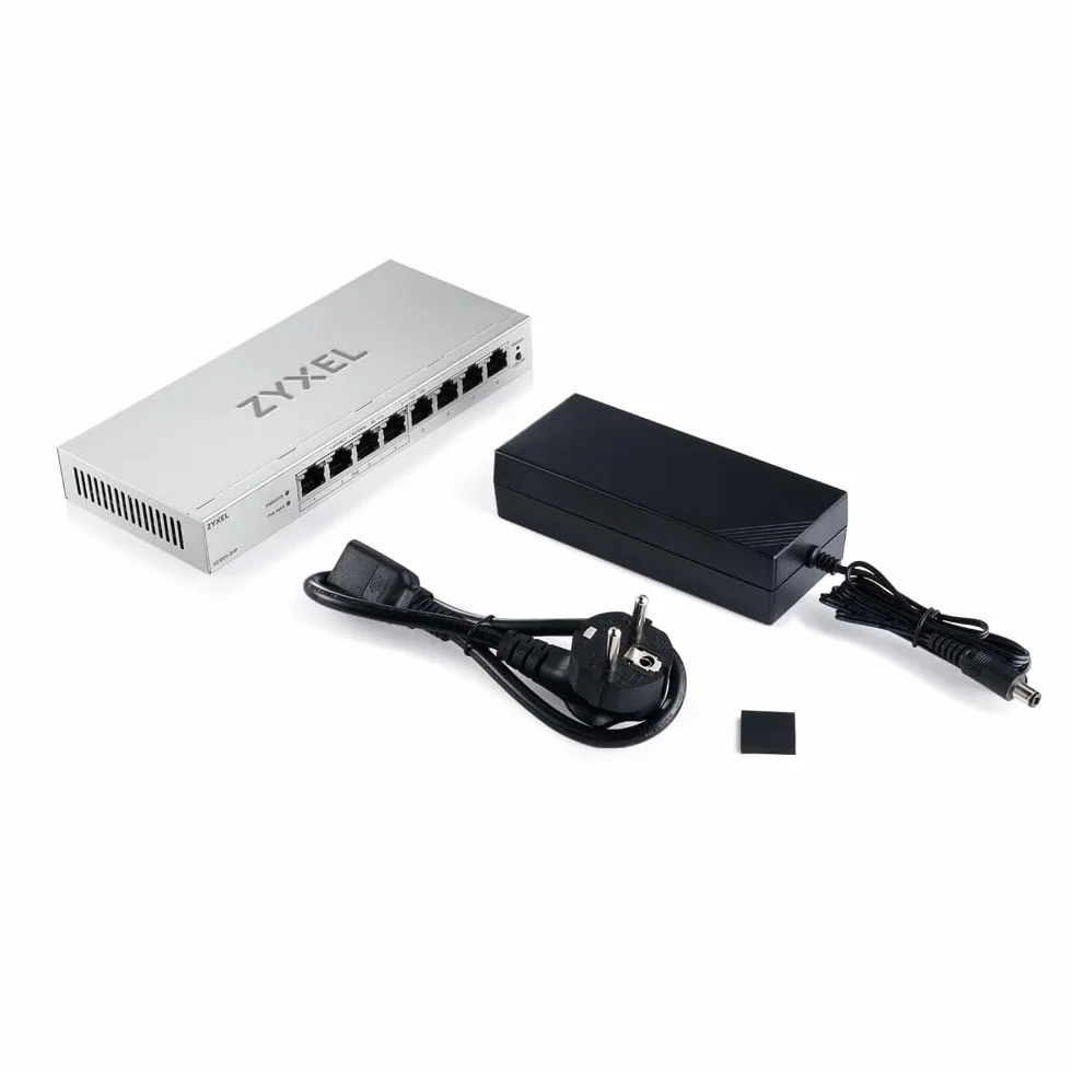 Zyxel Switch PoE 8 Porte | Switch Ethernet Gigabit Web Managed | 4 Porte PoE+ Budget 68W | QoS, Link Aggregation, VLAN, IGMP Snooping | Senza ventola | Desktop [GS1200-8HPv3]
