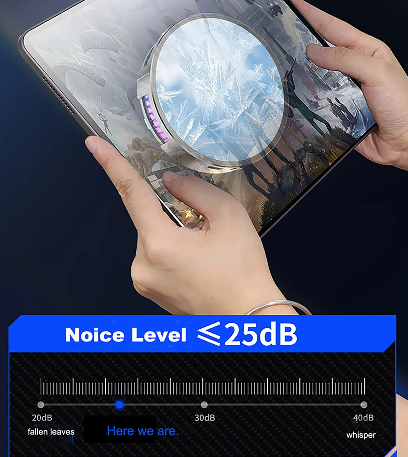 Ventola di raffreddamento per iPad iPhone con radiatore temperatura 20W 9,9 cm