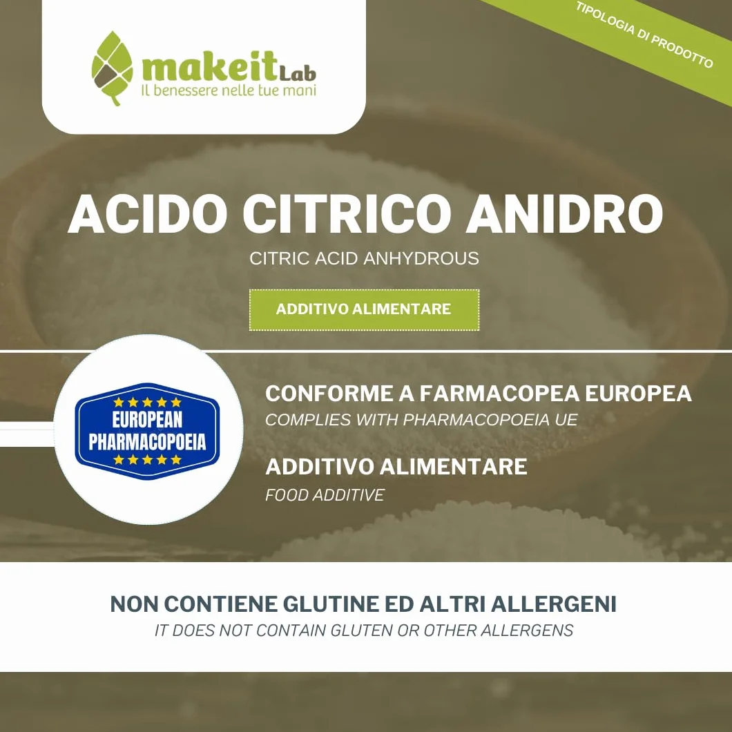 Acido Citrico Anidro E330 Grado Alimentare 250 g
